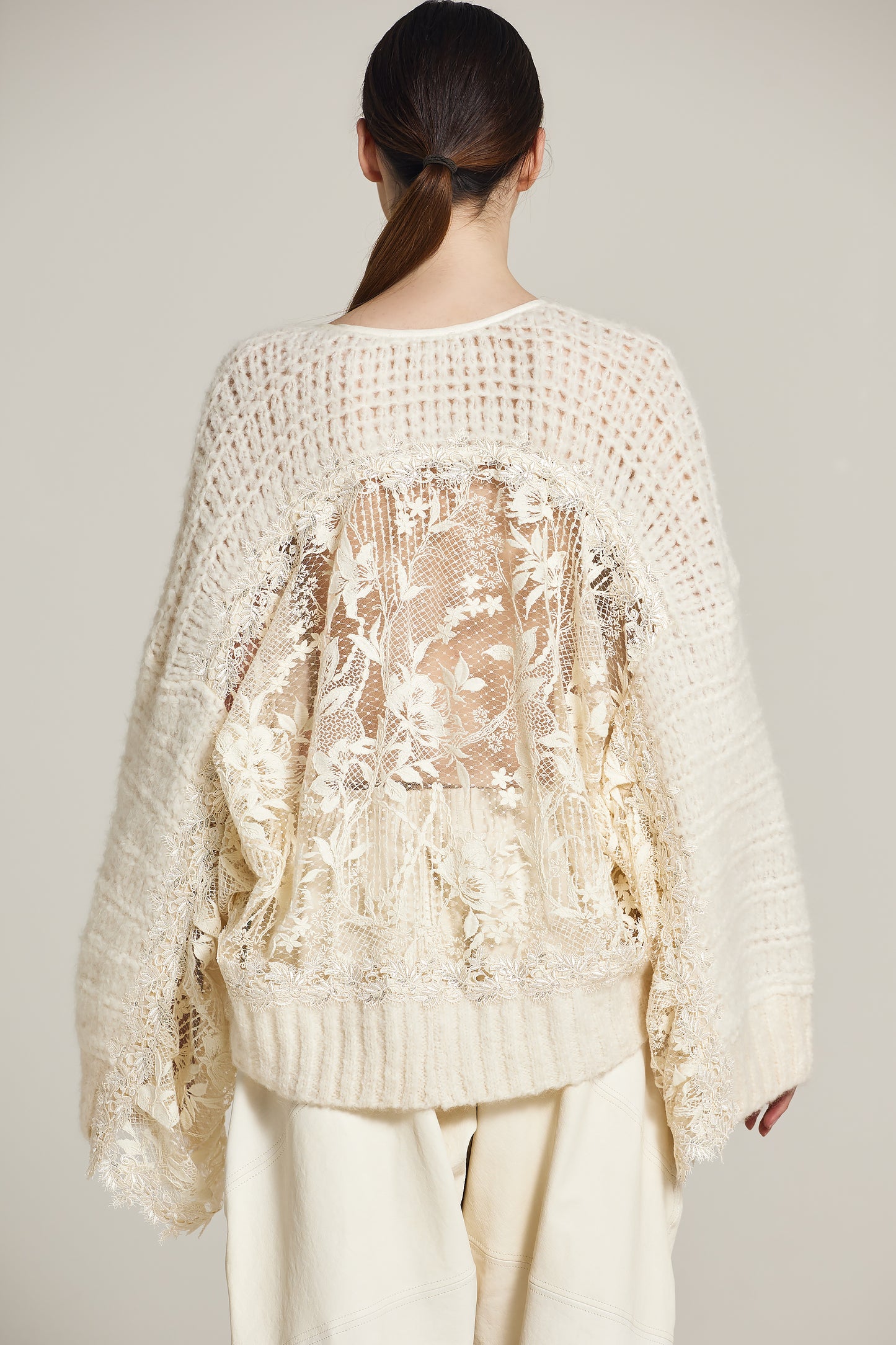 Knitwear Long Sleeve Sweater With Lace Back