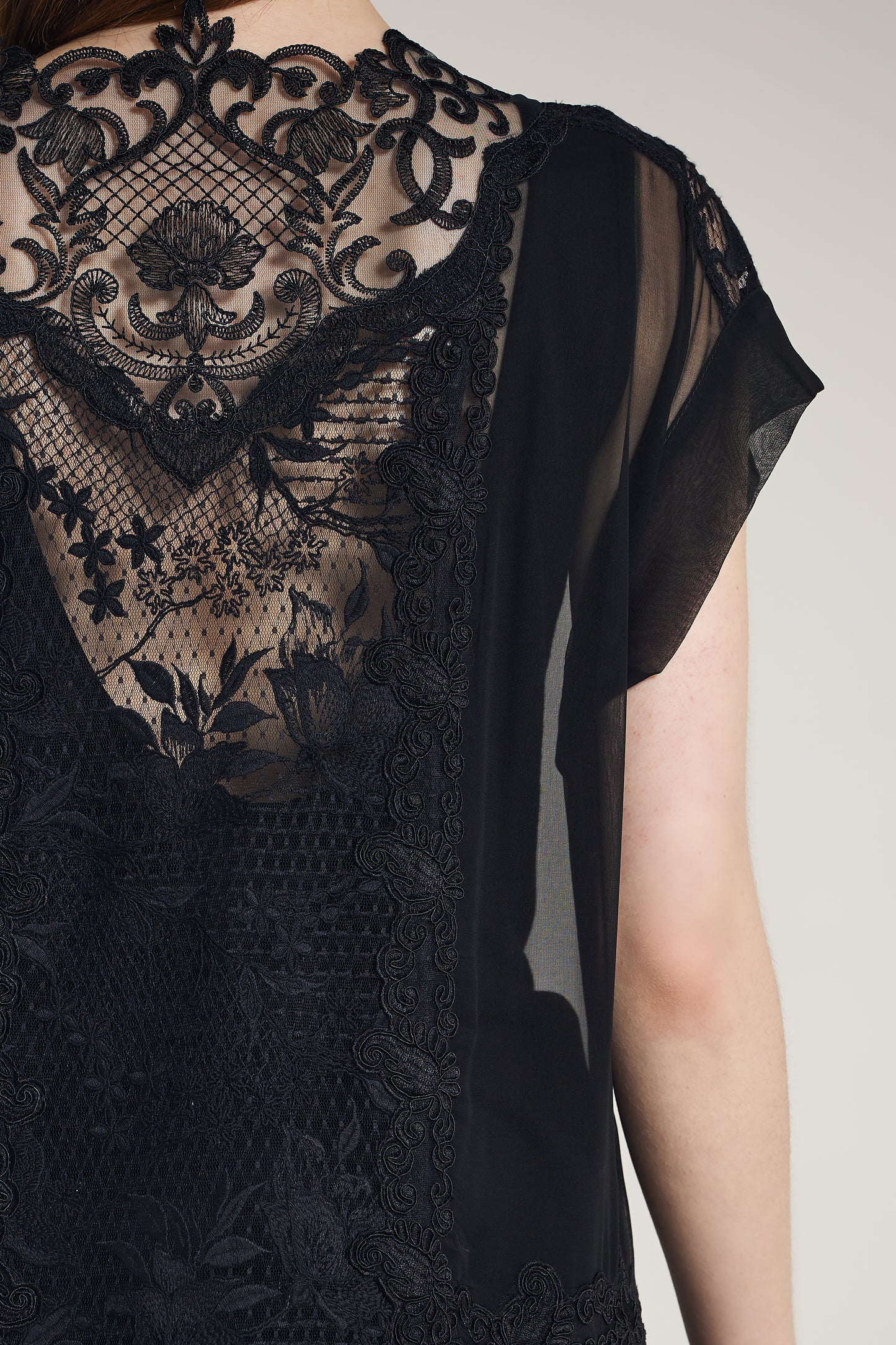 Long Silk Dress With Lace