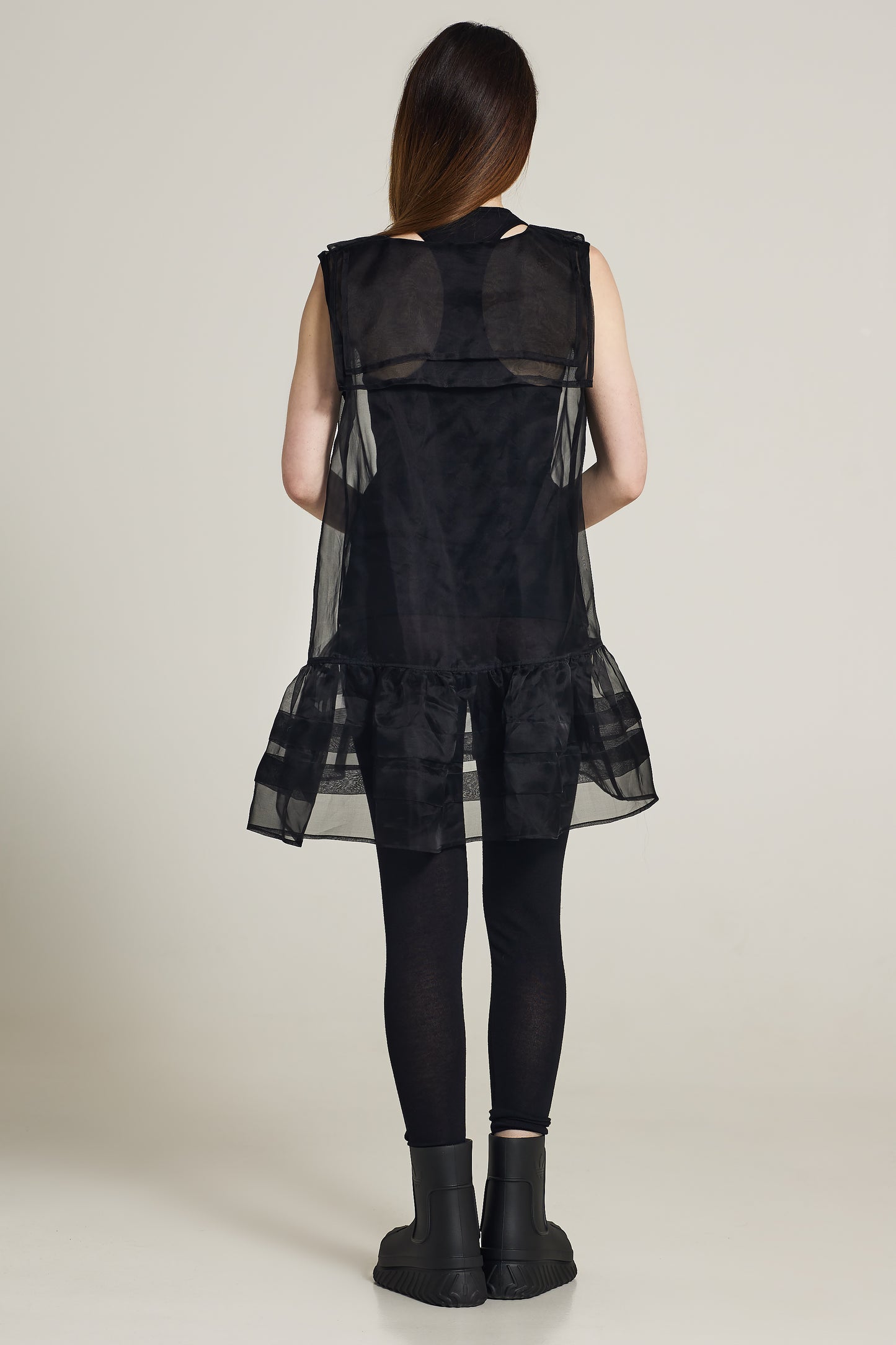 Silk Shift Dress With Ruffles