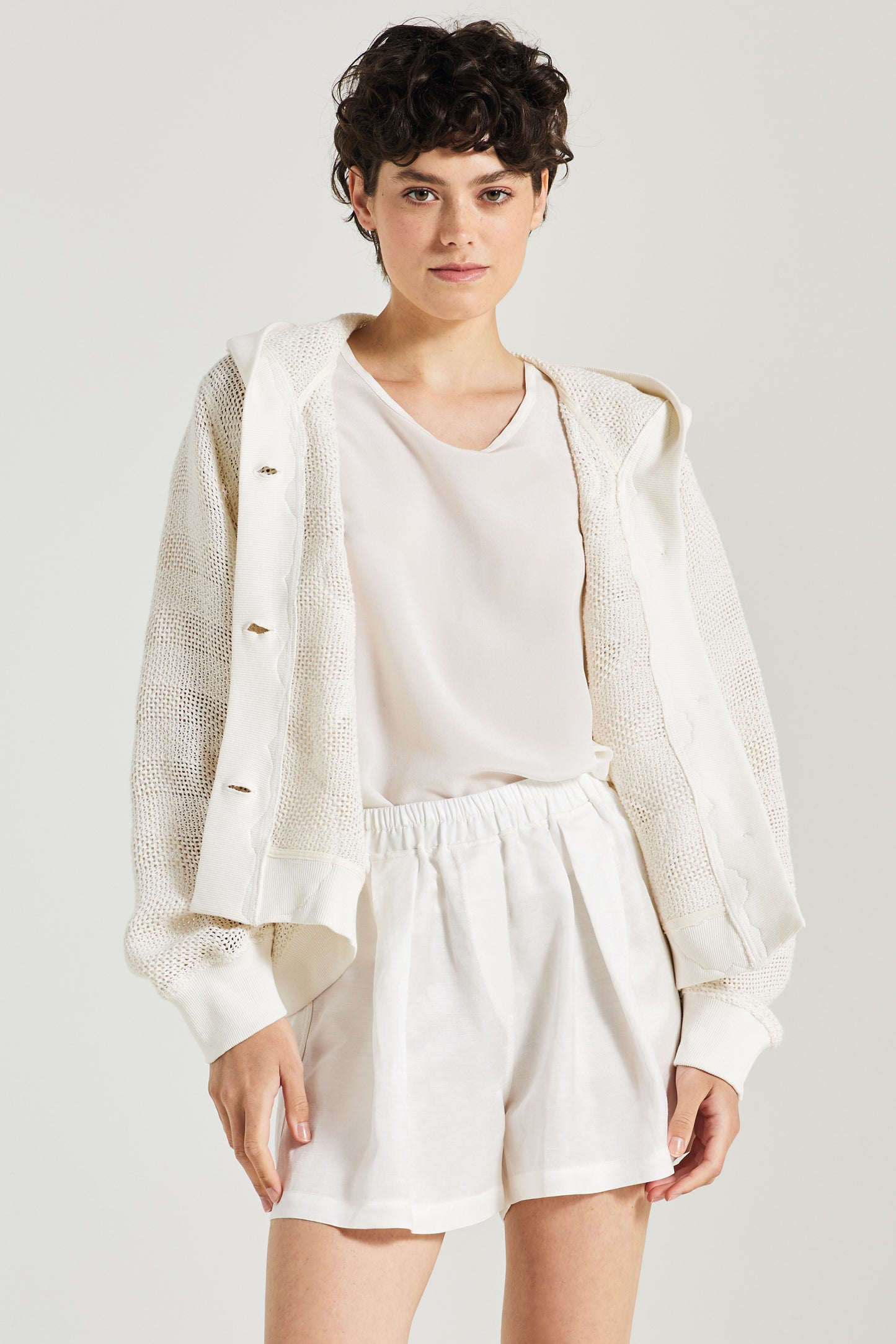 Knitwear Jacket With Lace