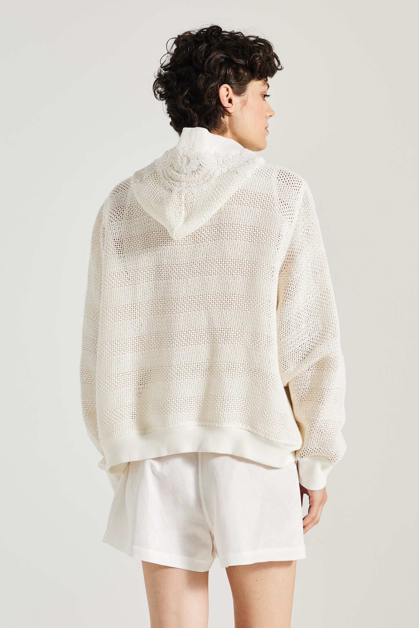 Knitwear Jacket With Lace