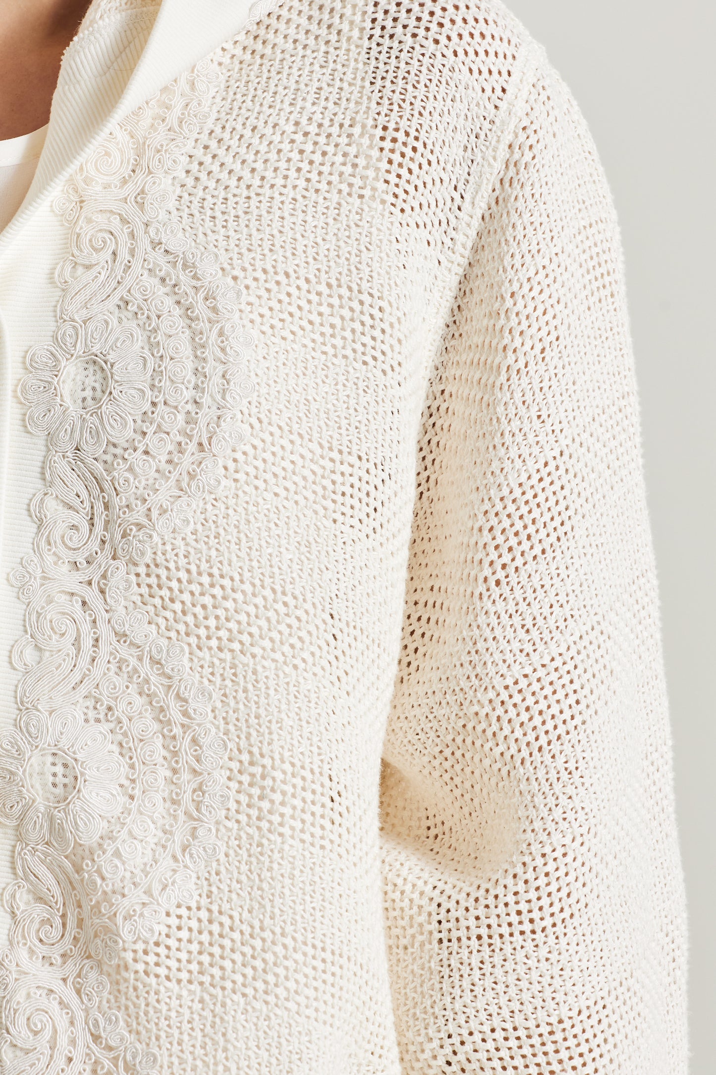 Knitwear Jacket With Lace