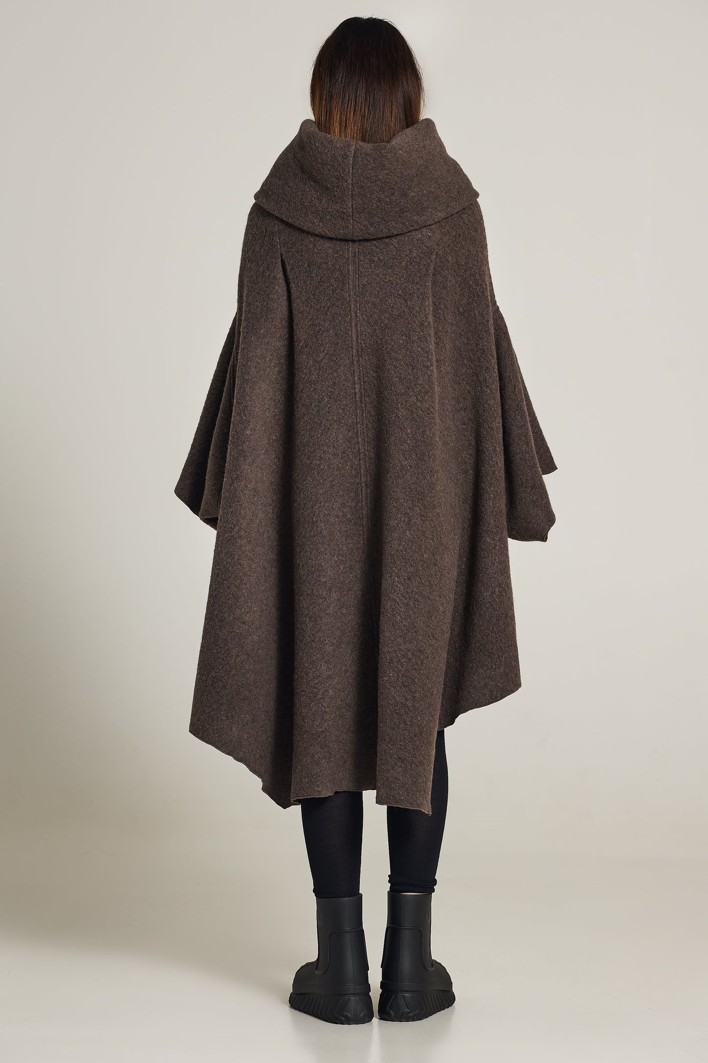 Long Cape With Oversize Neckline