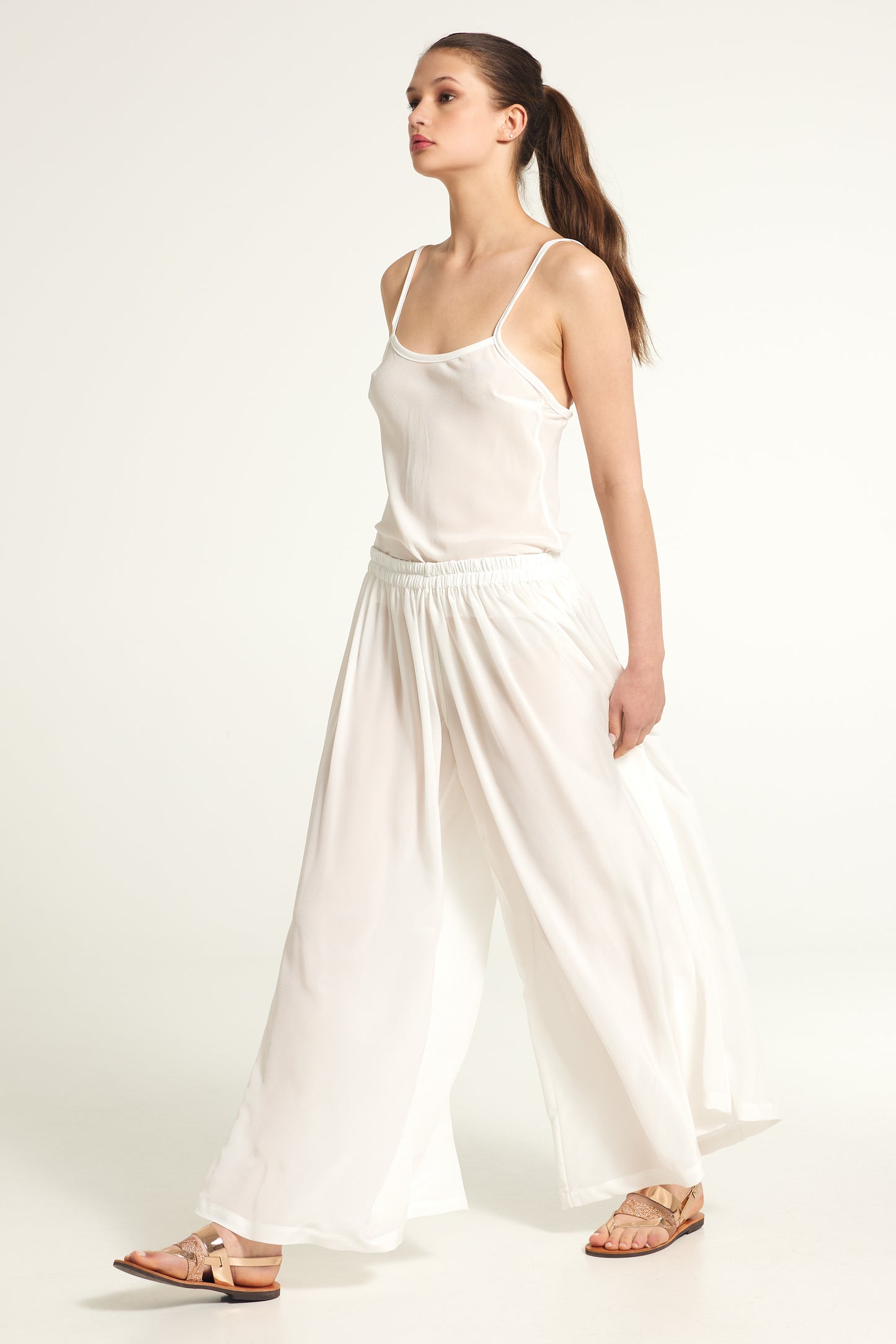 Silk wide pants