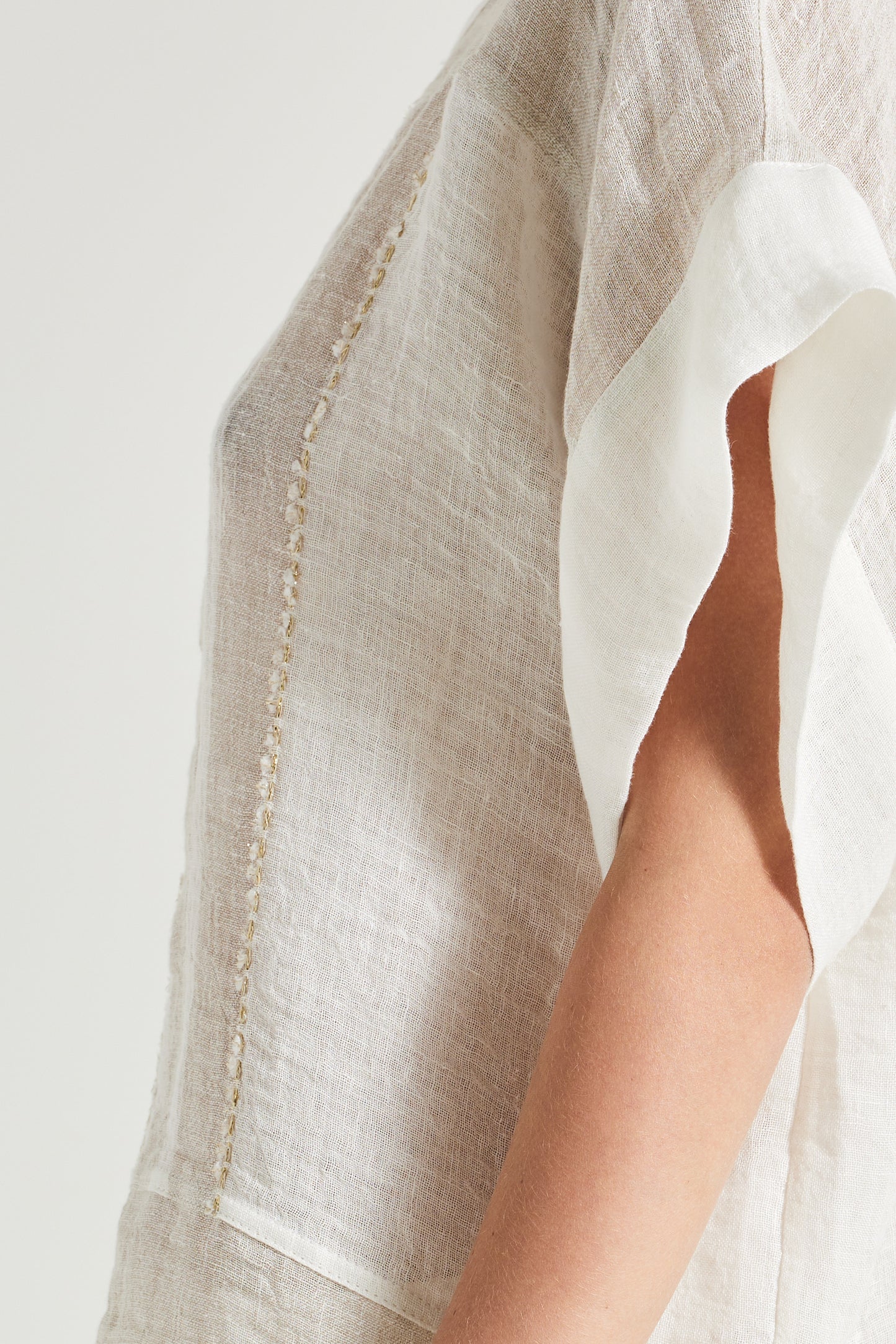 Linen Blouse With Gold Details