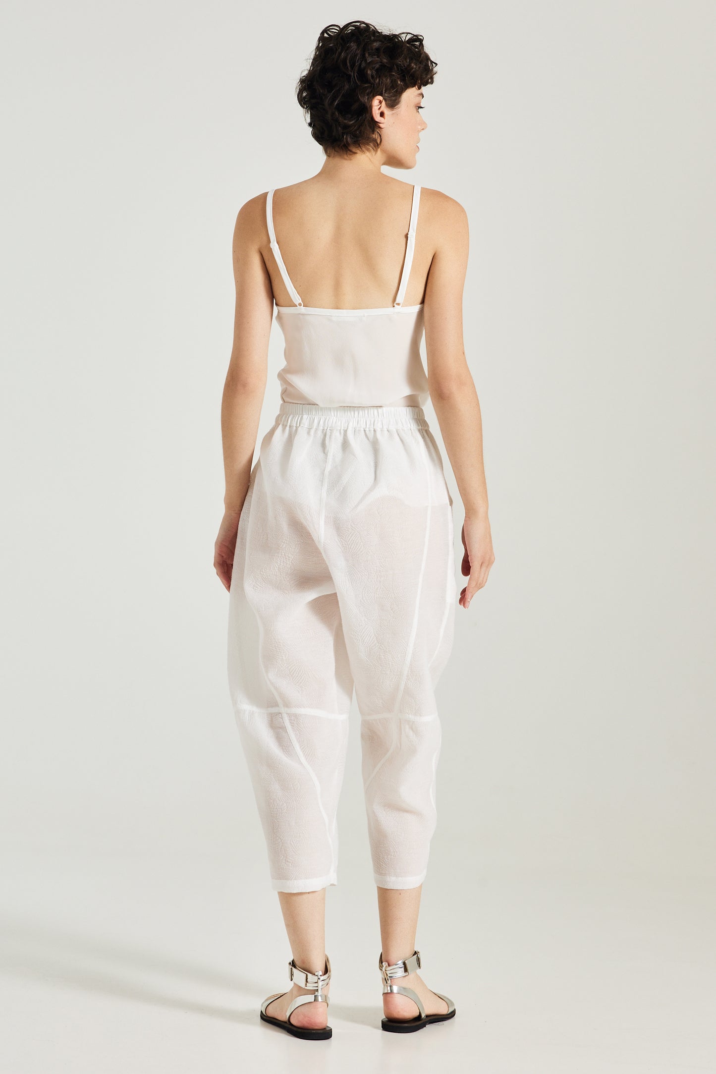 Cotton Trousers With Elastic Waistband And Pockets