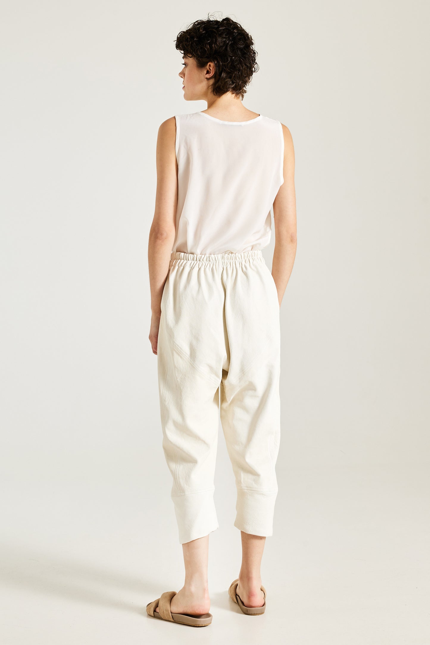 Leather Trousers With Front Pleats