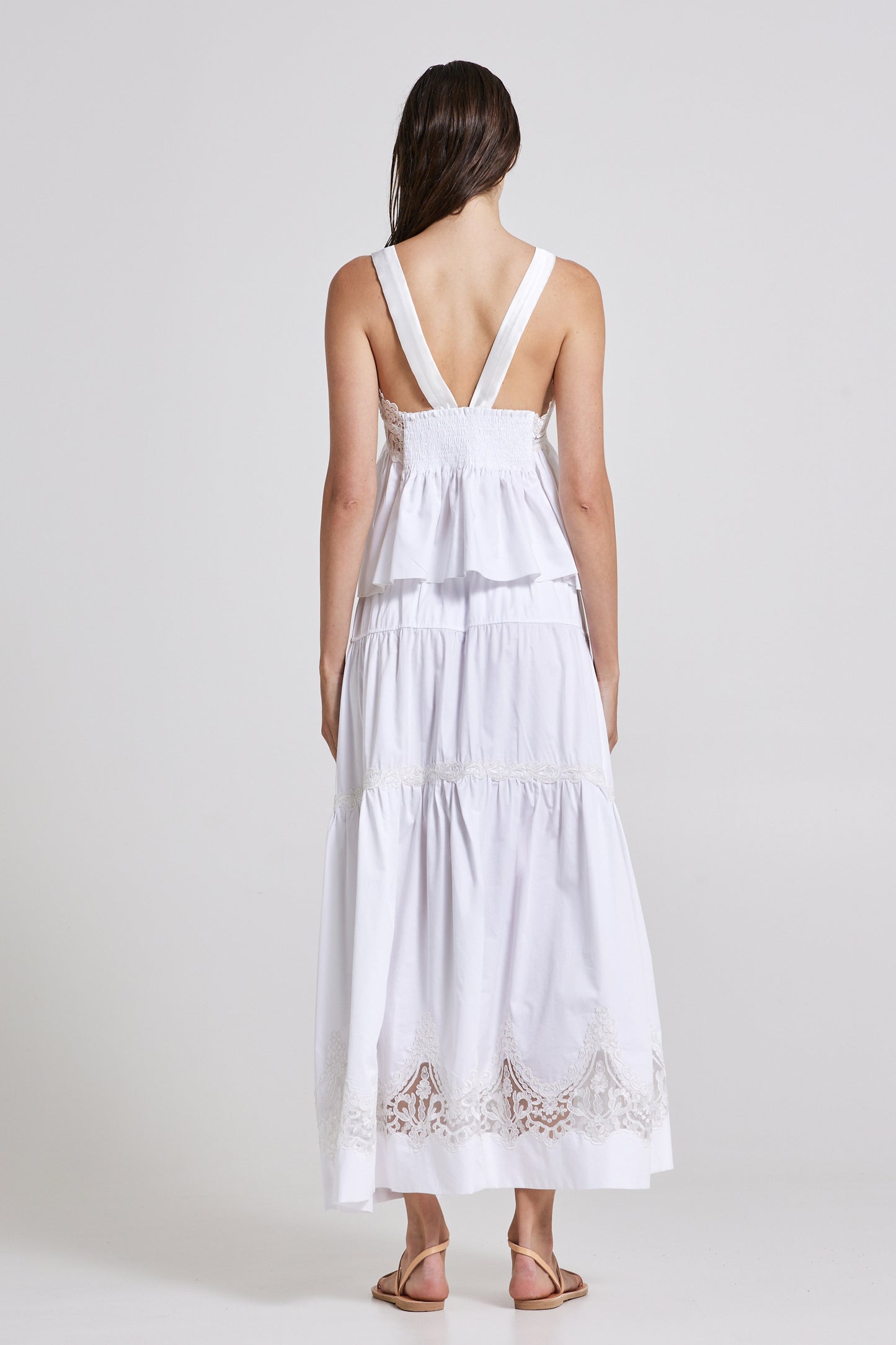 Sleeveless Cotton Top With Chest Lace Details