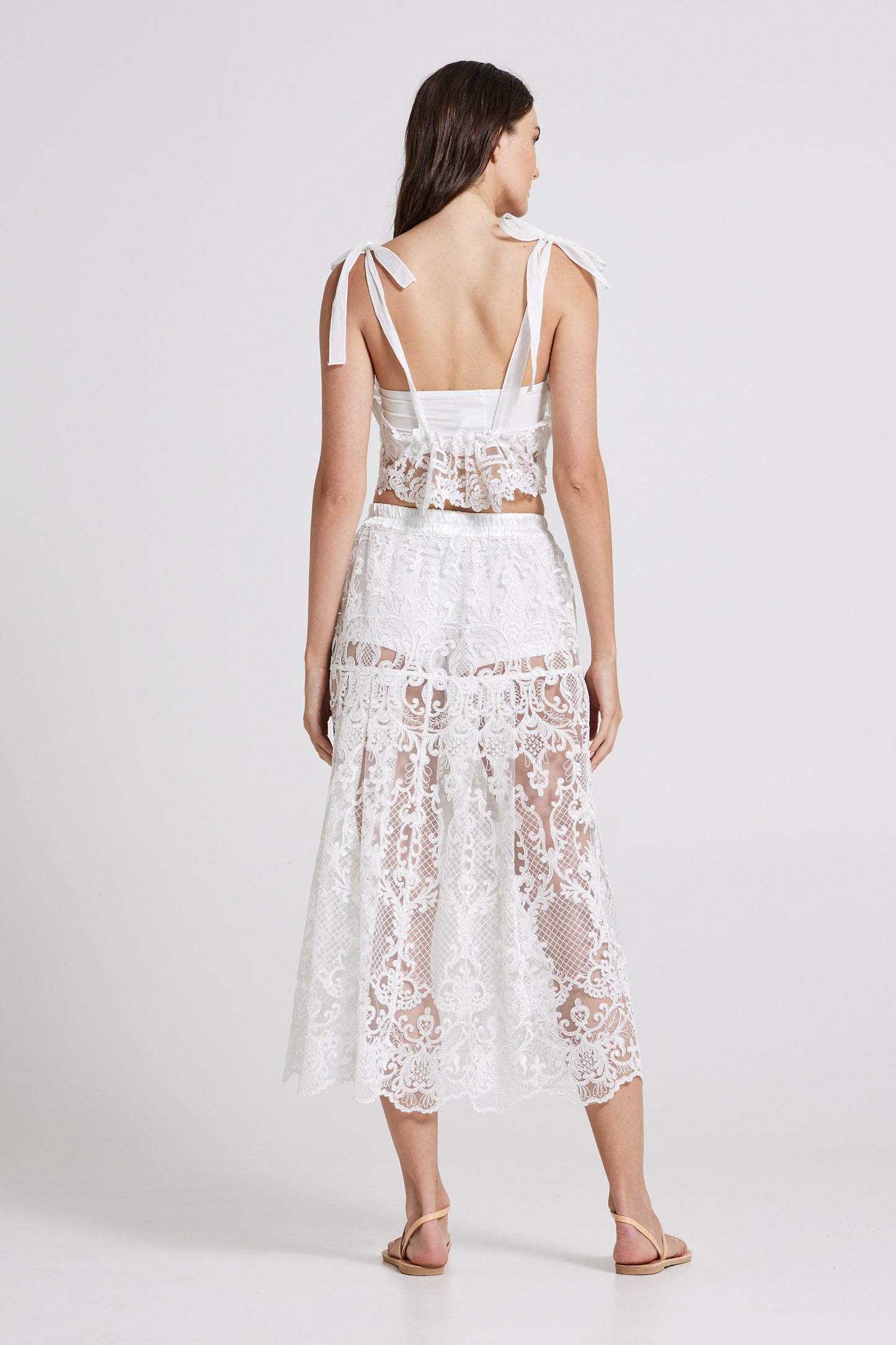 Lace Skirt With Elastic Waistband
