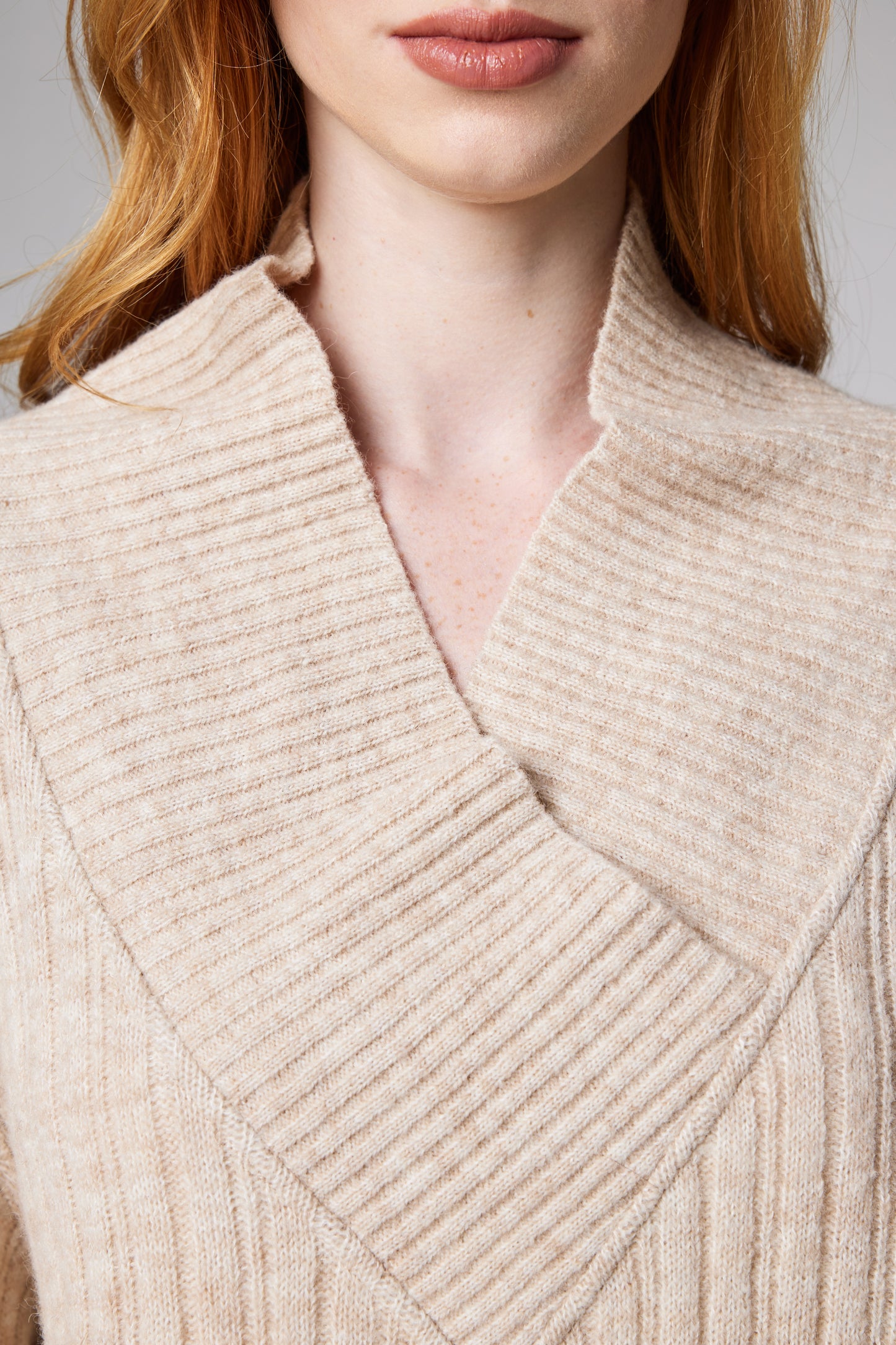 V-Neck Wool Sweater With Long Sleeve
