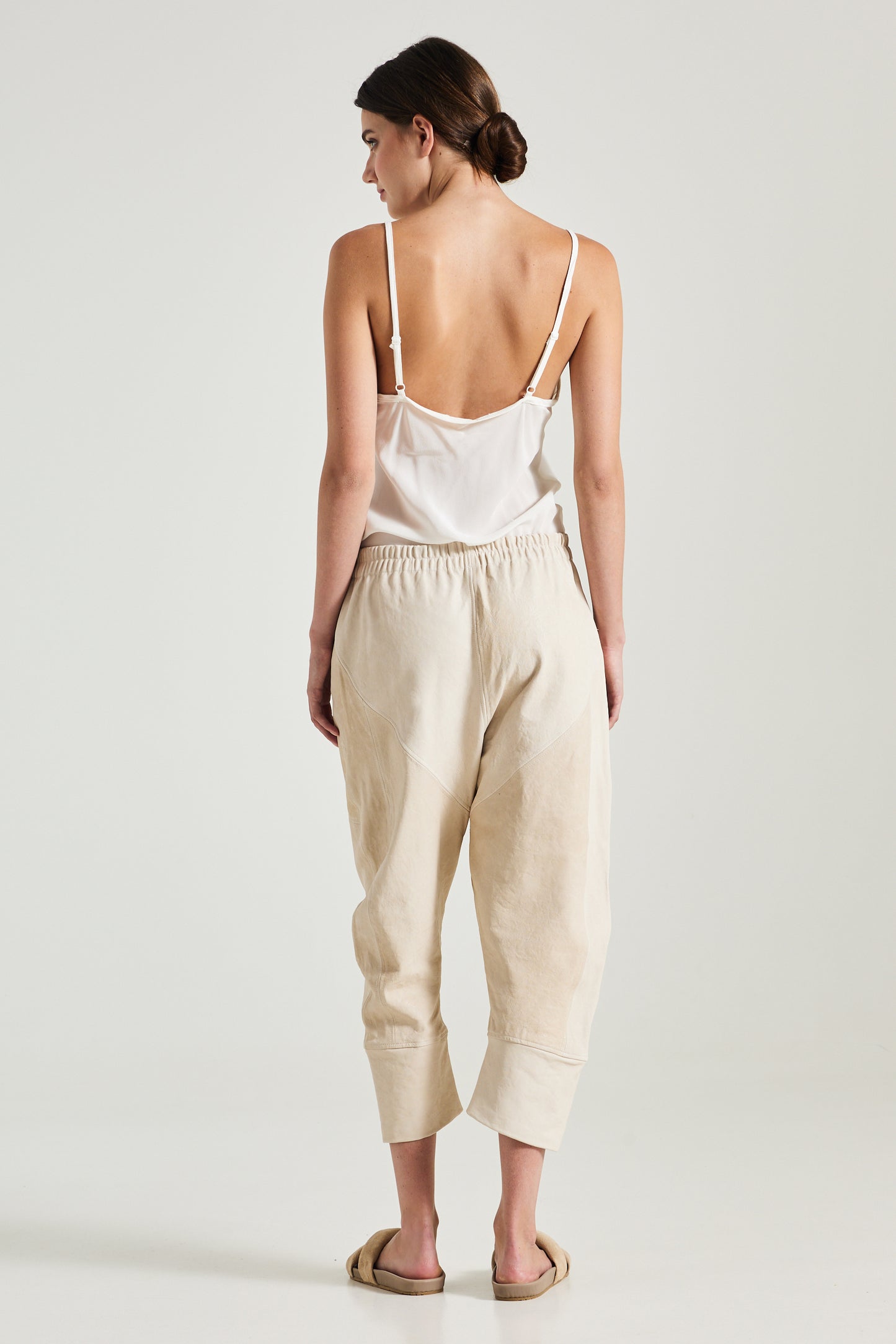 Leather Trousers With Front Pleats
