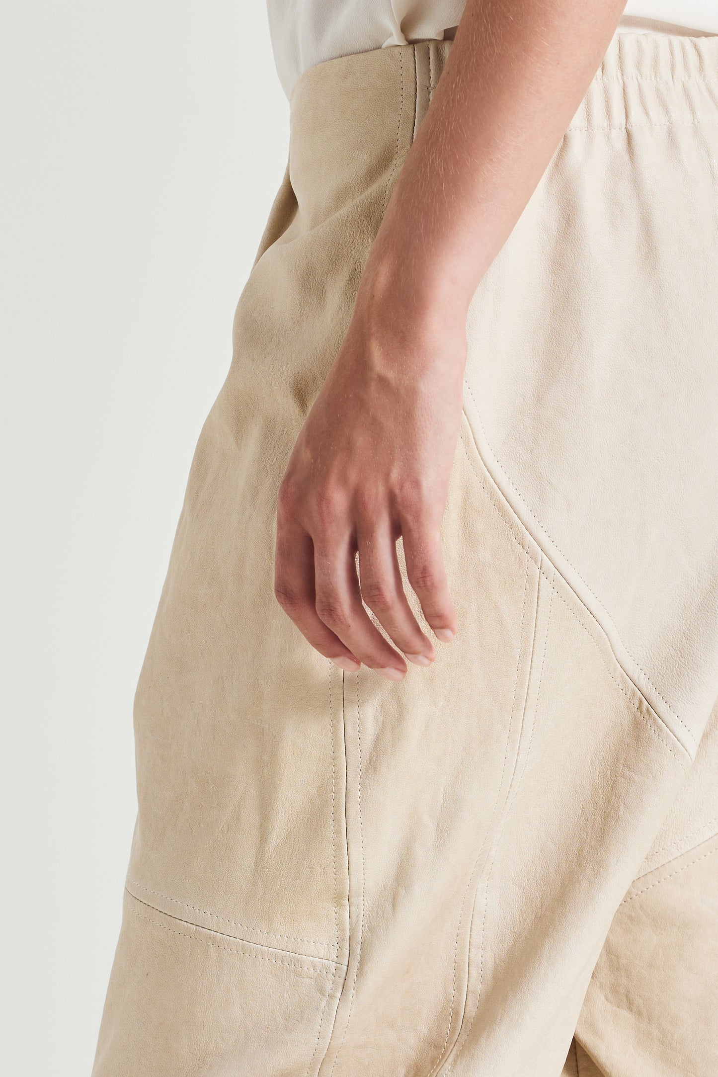 Leather Trousers With Front Pleats