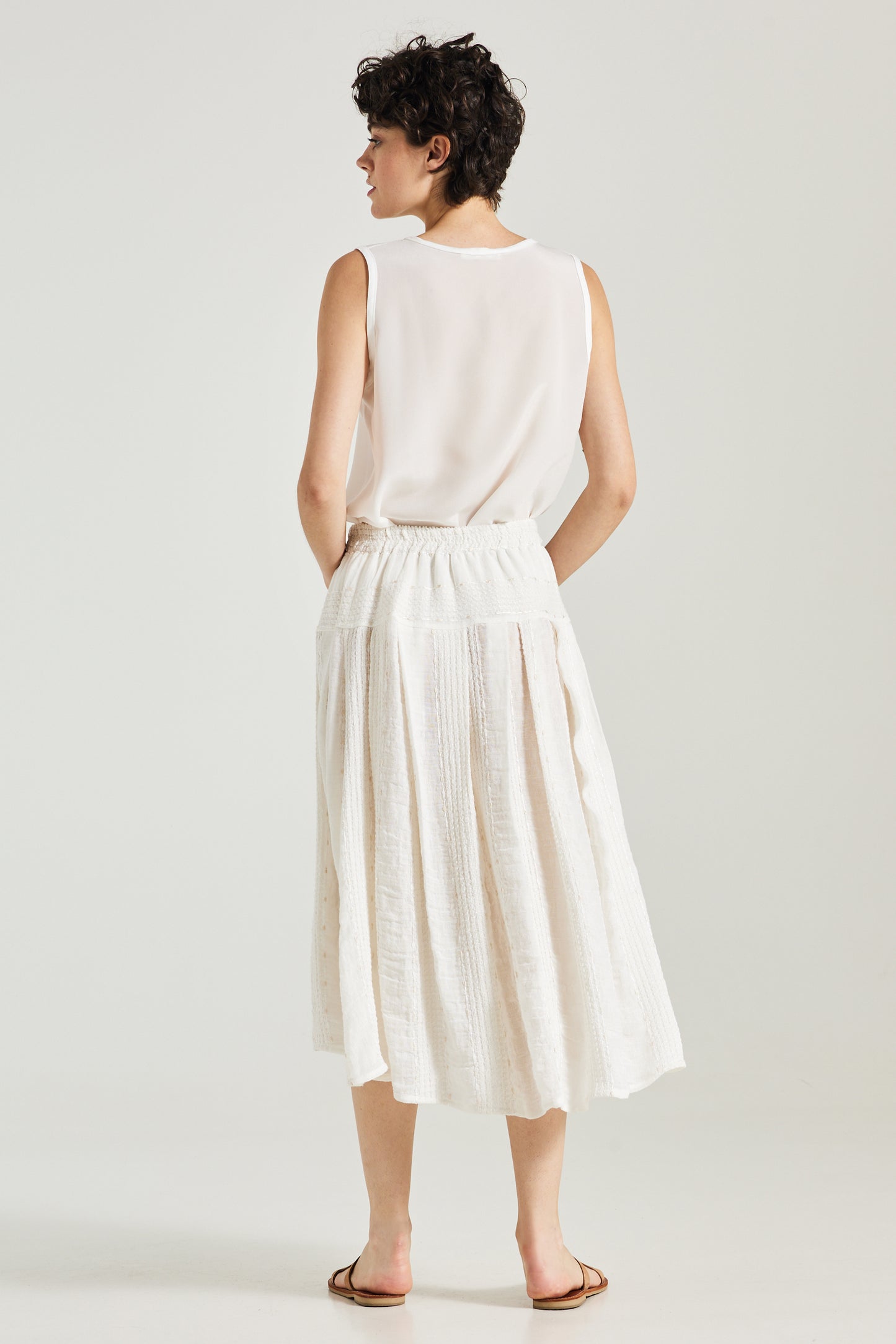 Linen Skirt With Elastic Waistband