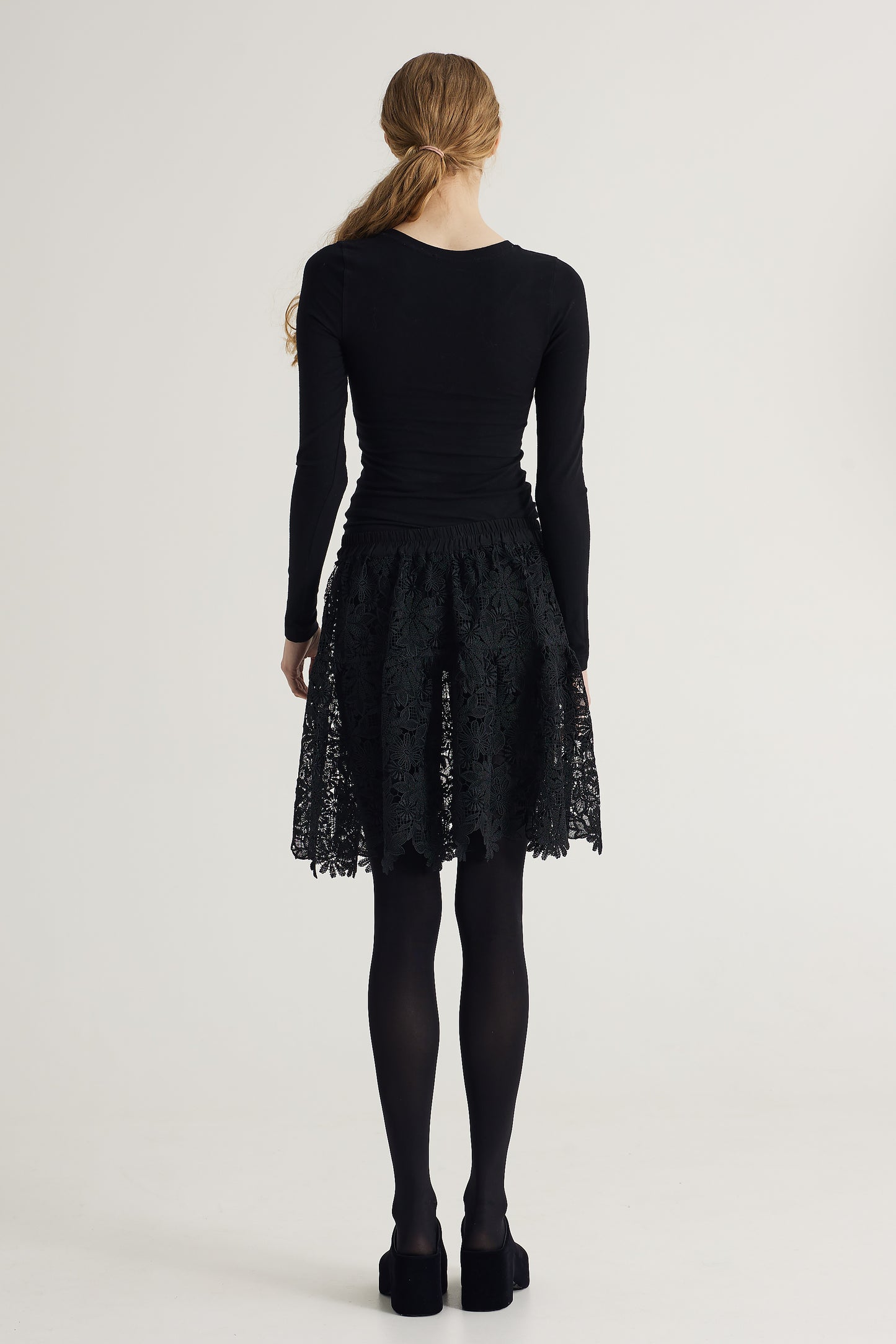 Lace Skirt With Silk Elastic Waistband