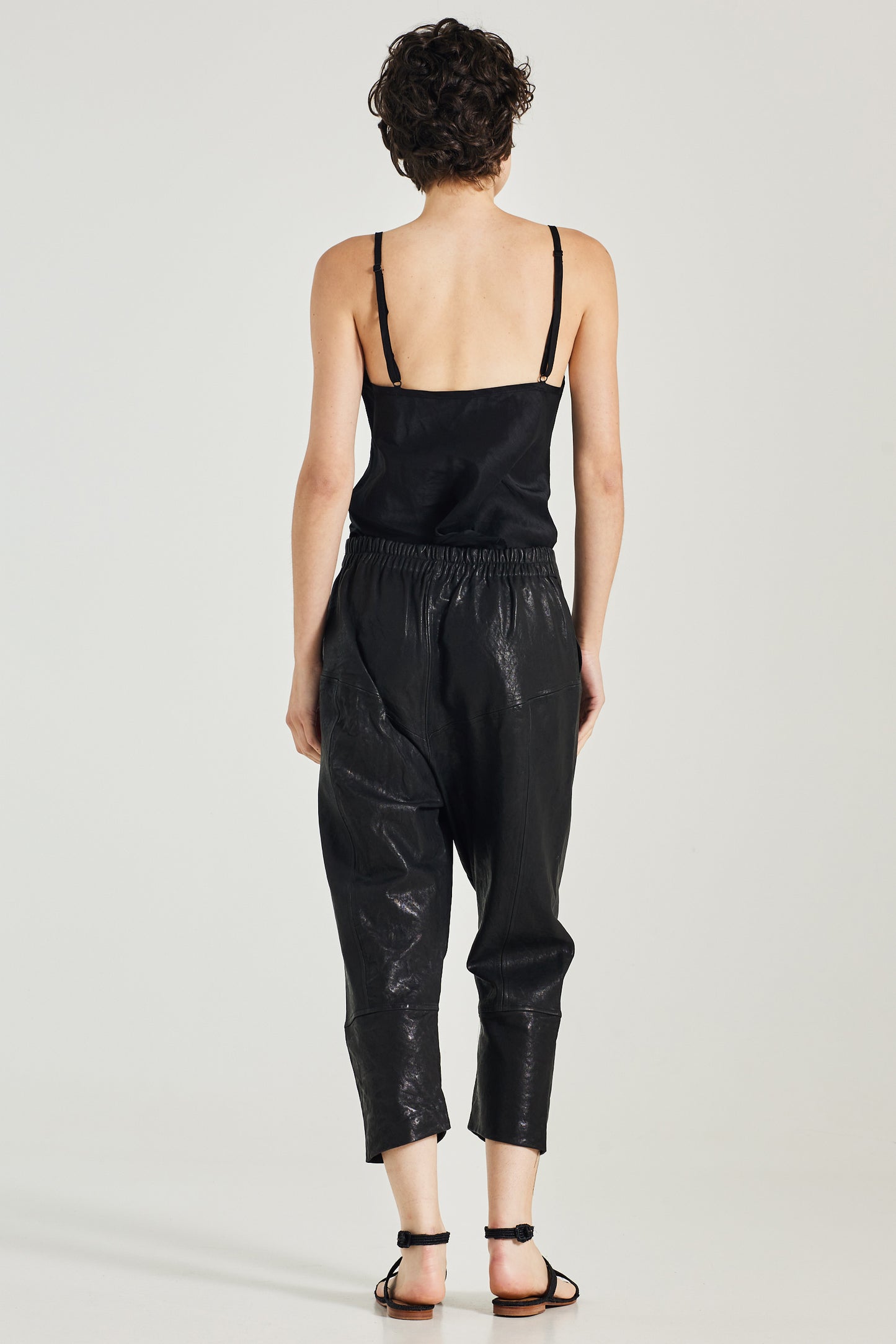 Leather Trousers With Elastic Waistband
