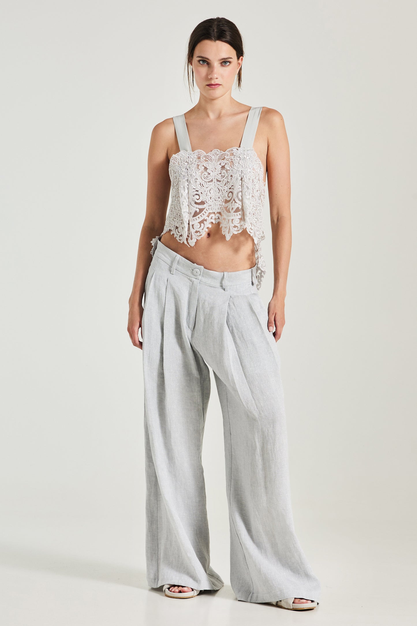 Lace Tops With Silk Straps