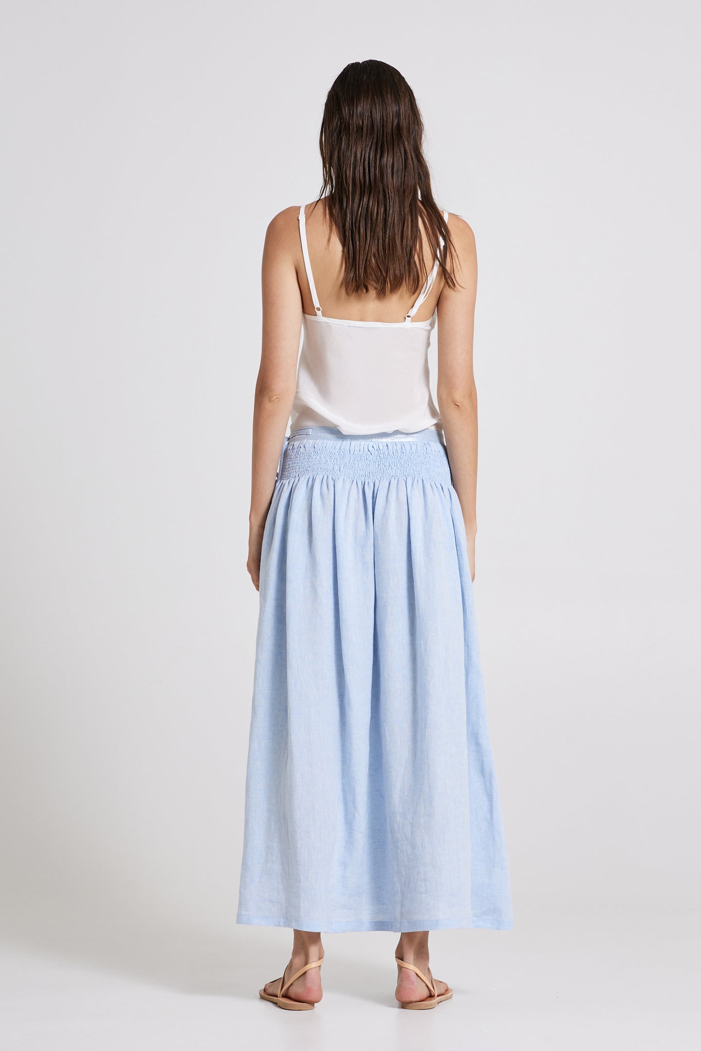 Linen Skirt With Adjustable Waistline