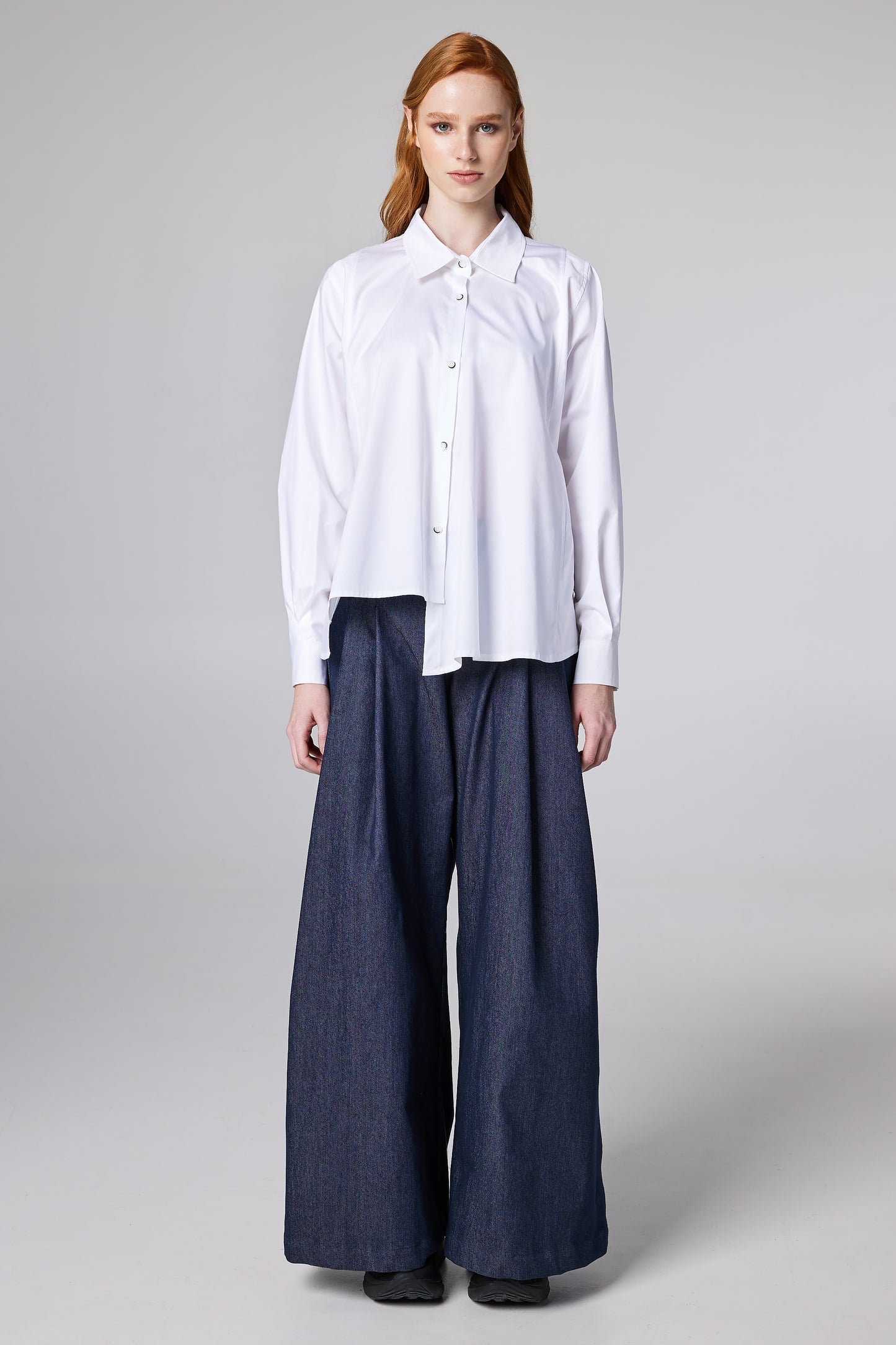 Cotton Shirt With Asymmetrical Bottom
