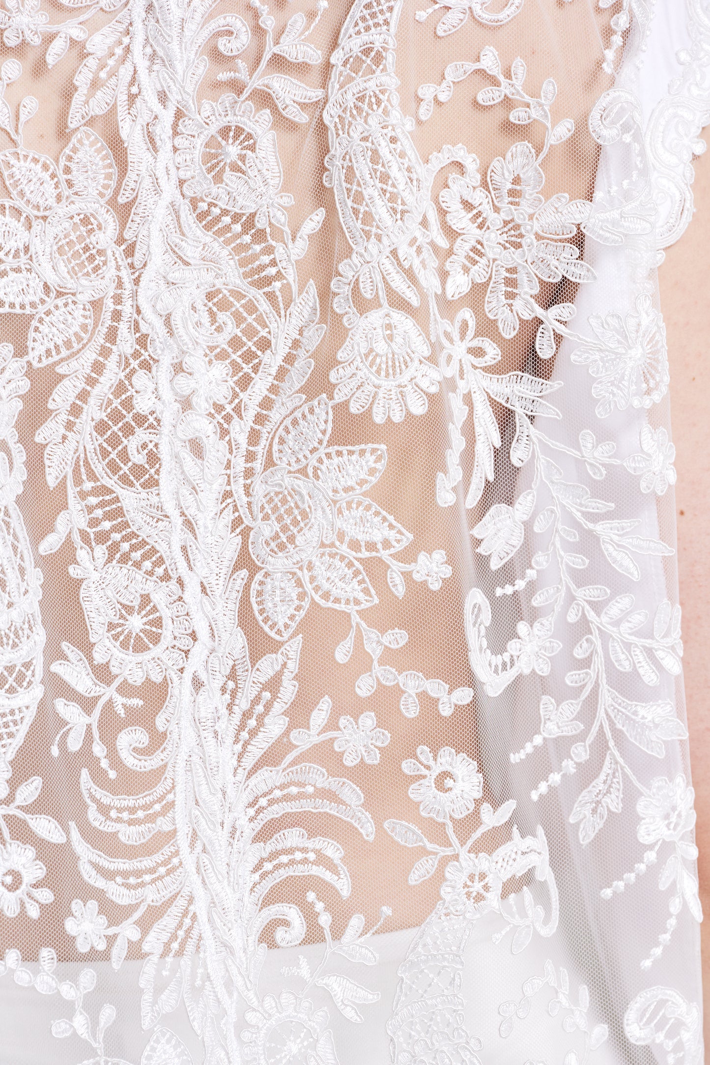 Drop Waist Cotton Dress With Lace Details