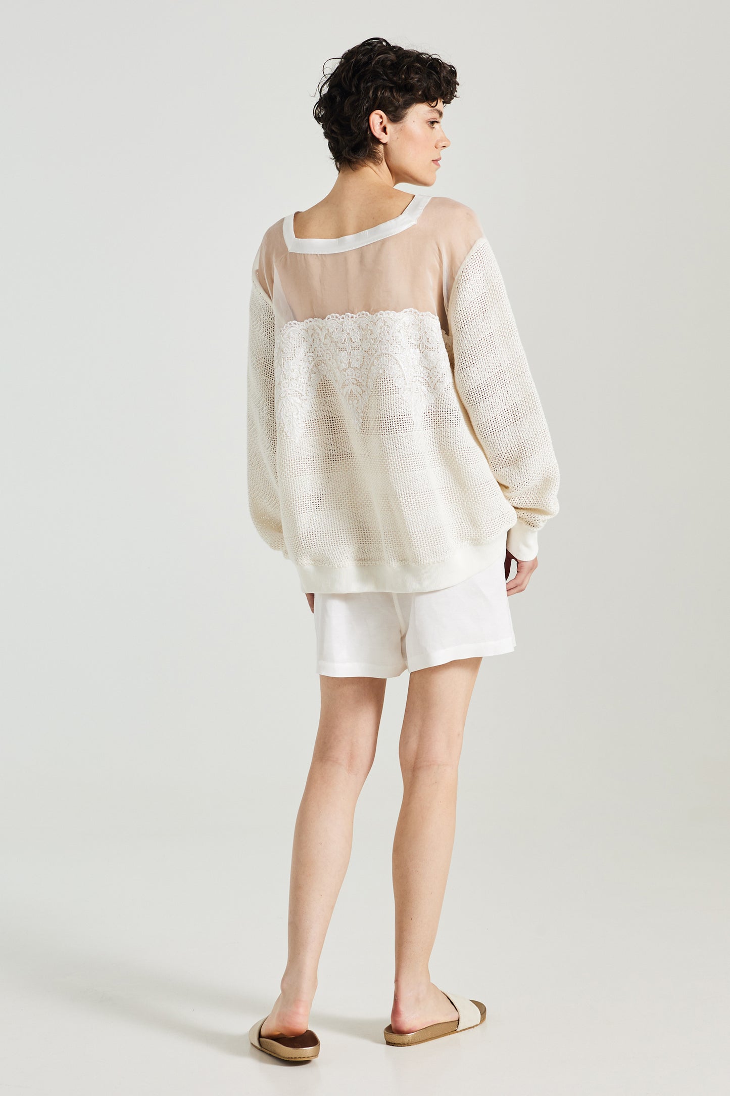 Linen Shorts With Top Pleats