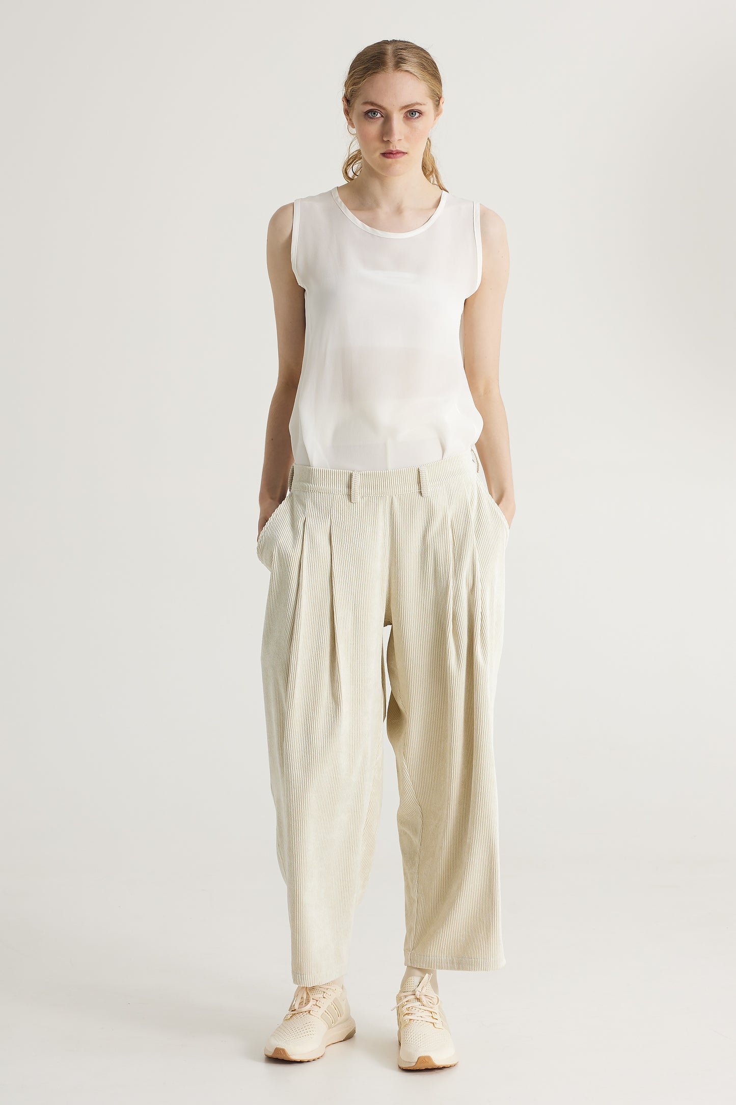 Corduroy Trousers With Front Pockets