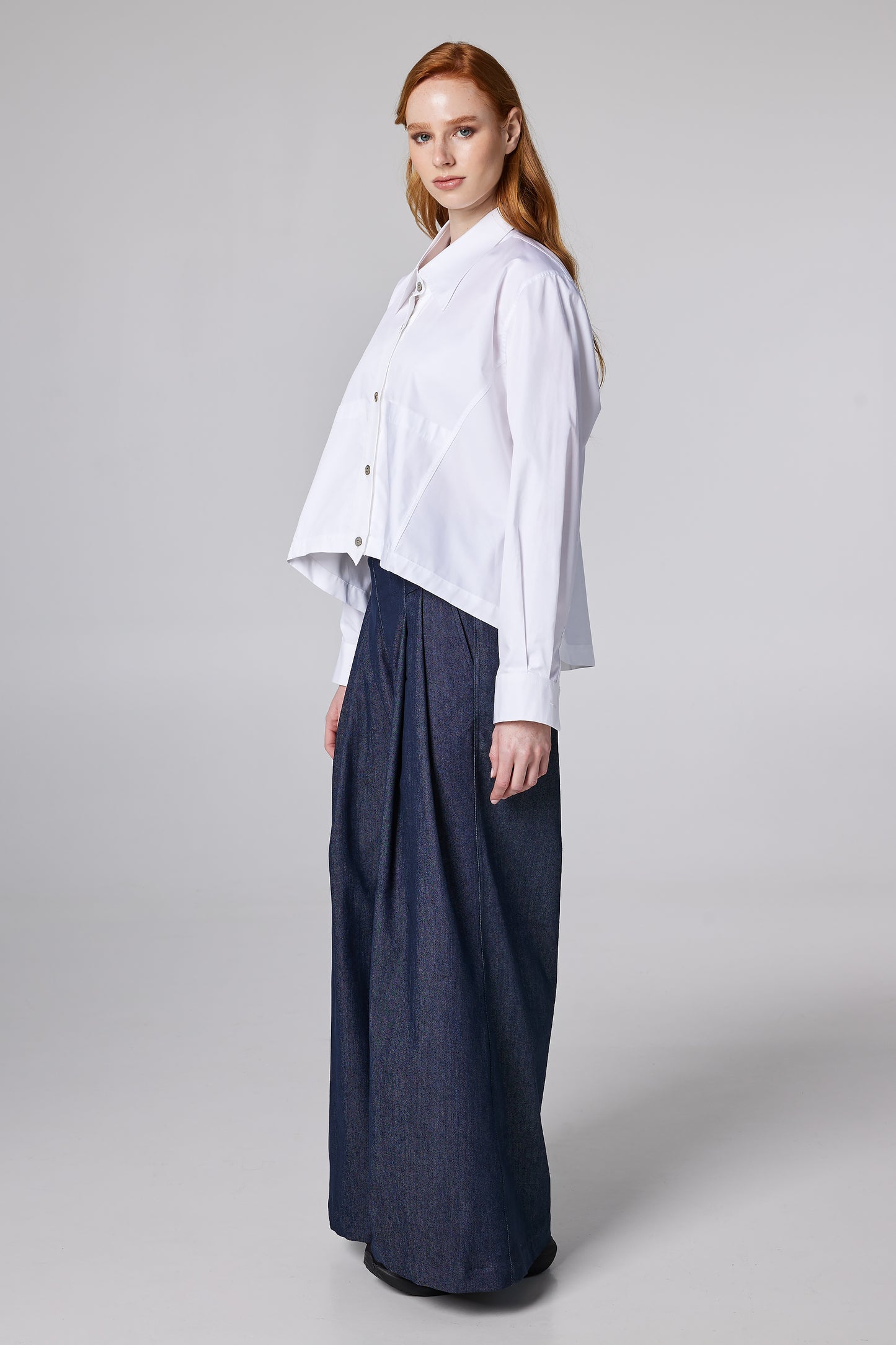 Cropped Boxy Poplin Shirt
