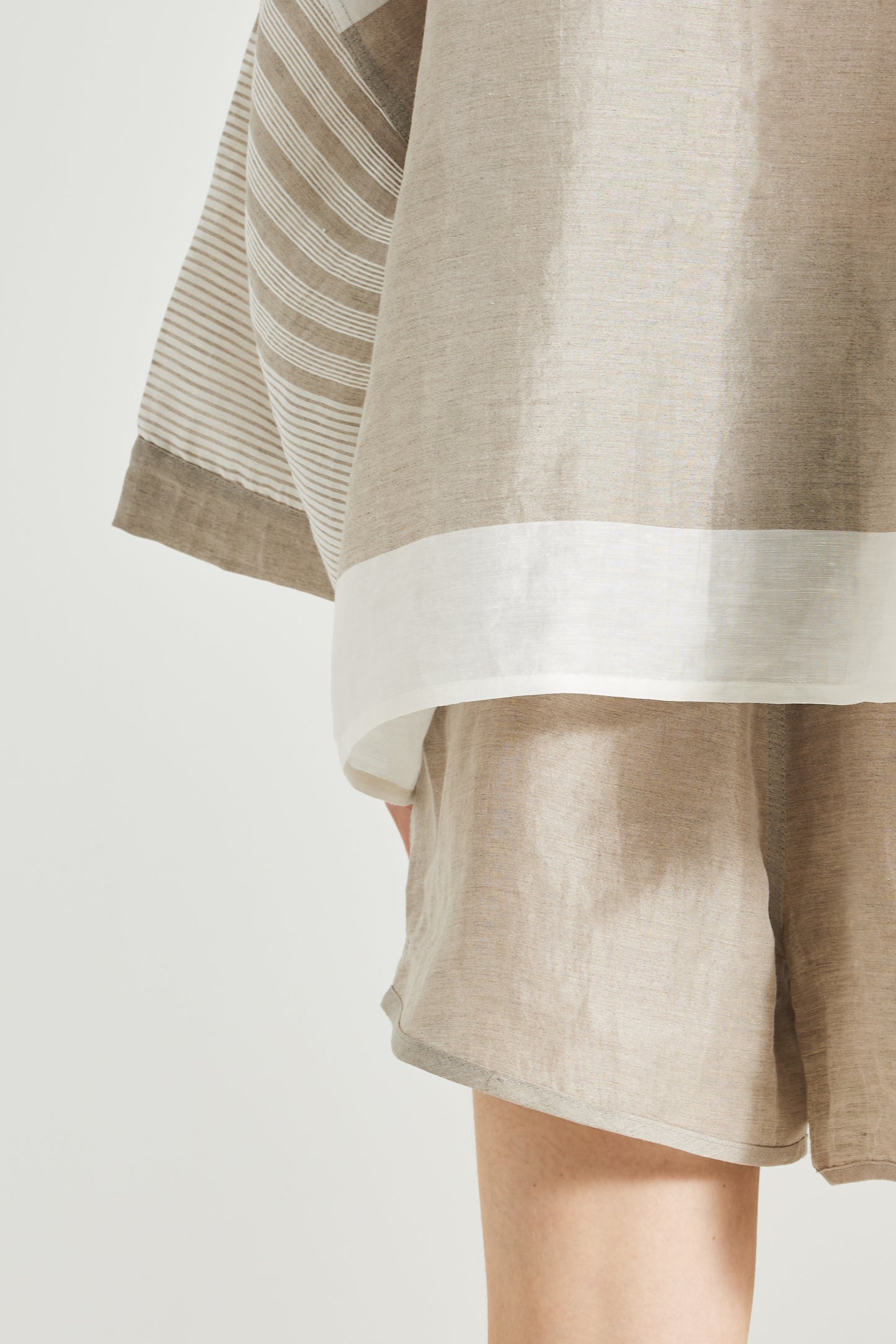 Linen And Silk Blouse With Bell Sleeves