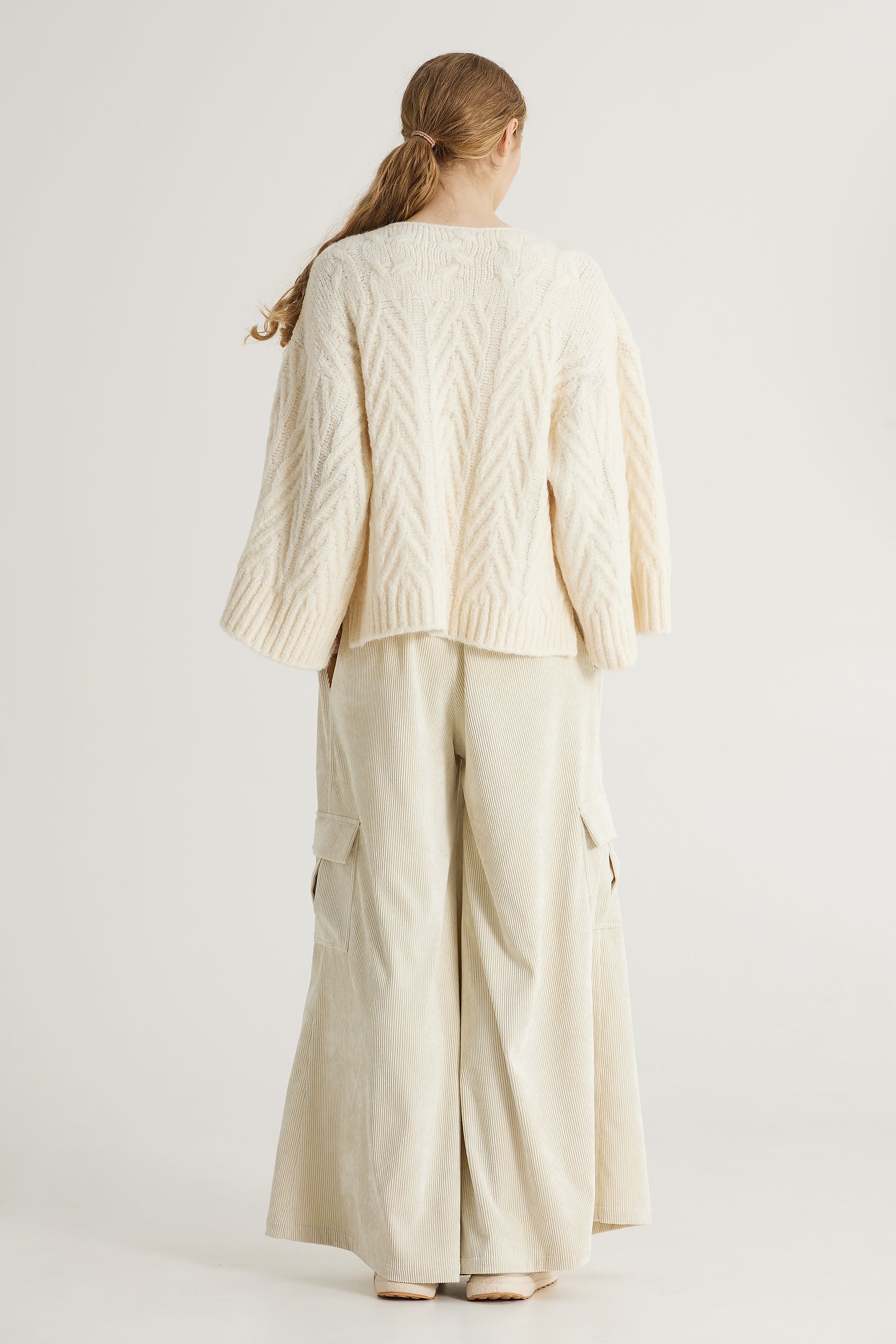 Wool Jacket With Ribbon Front Closure