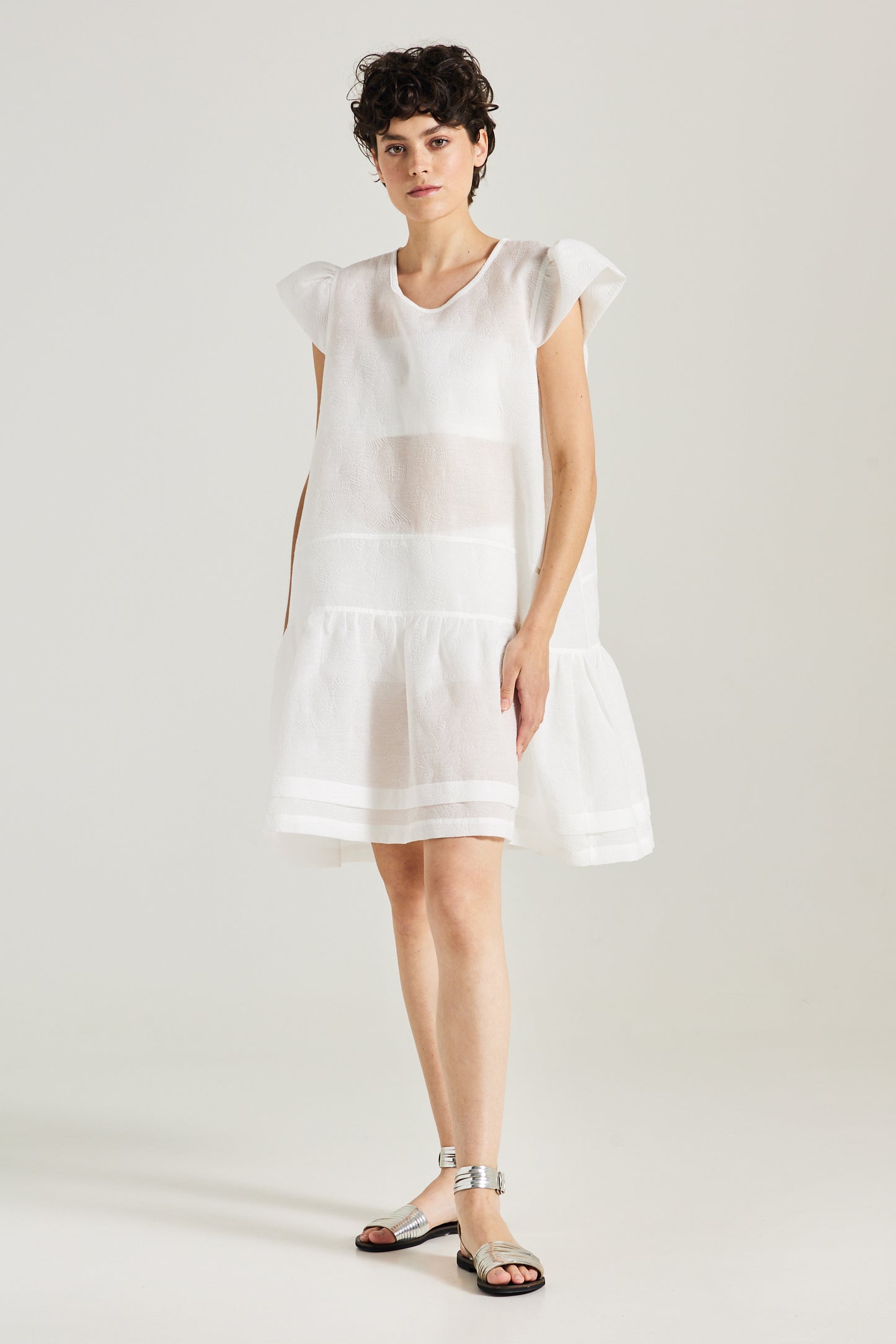 Cotton Dress With Short Sleeves