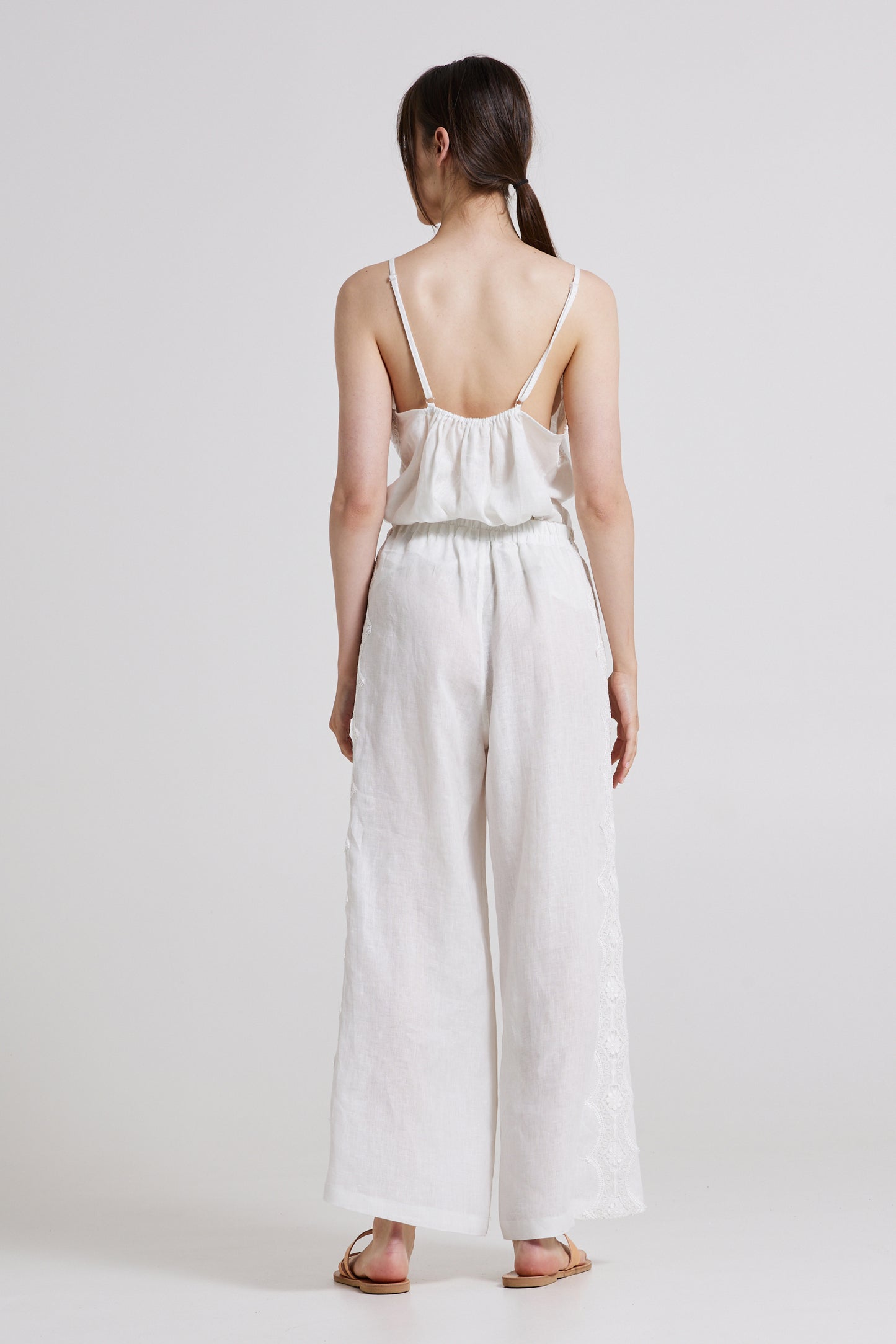 Linen Trousers With Side Lace