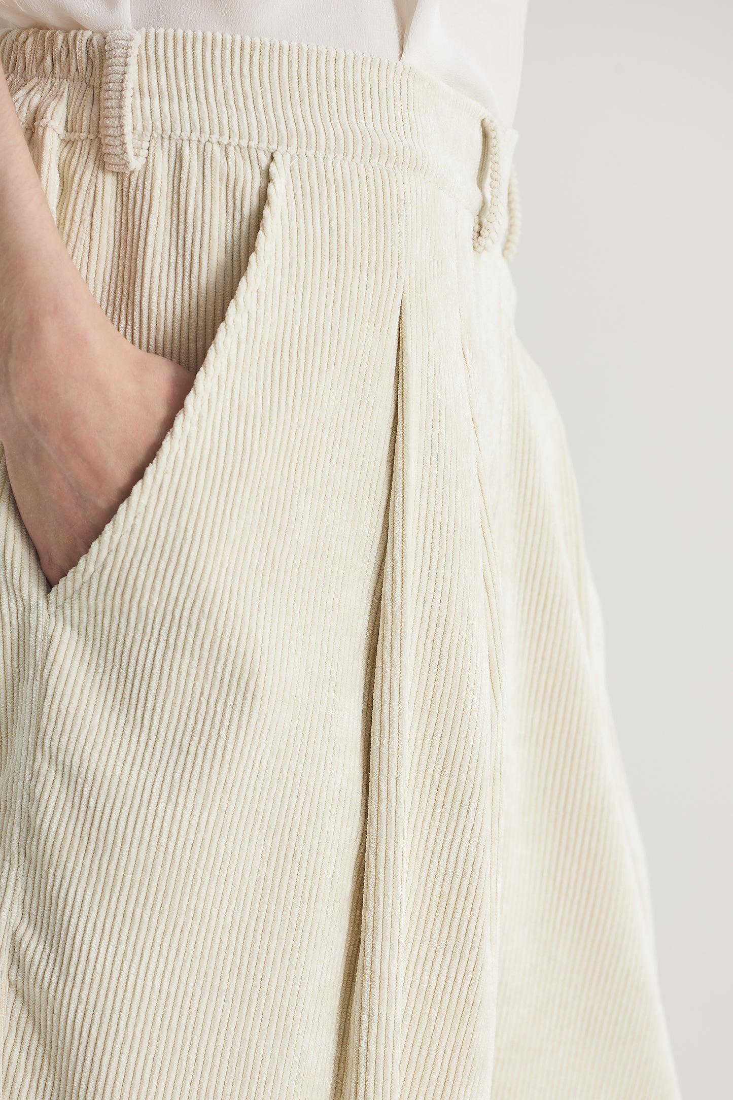 Corduroy Trousers With Front Pockets