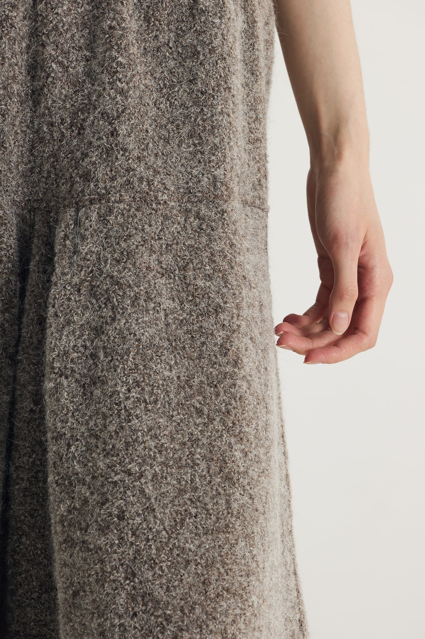 Long Wool Skirt With Elastic Waistband