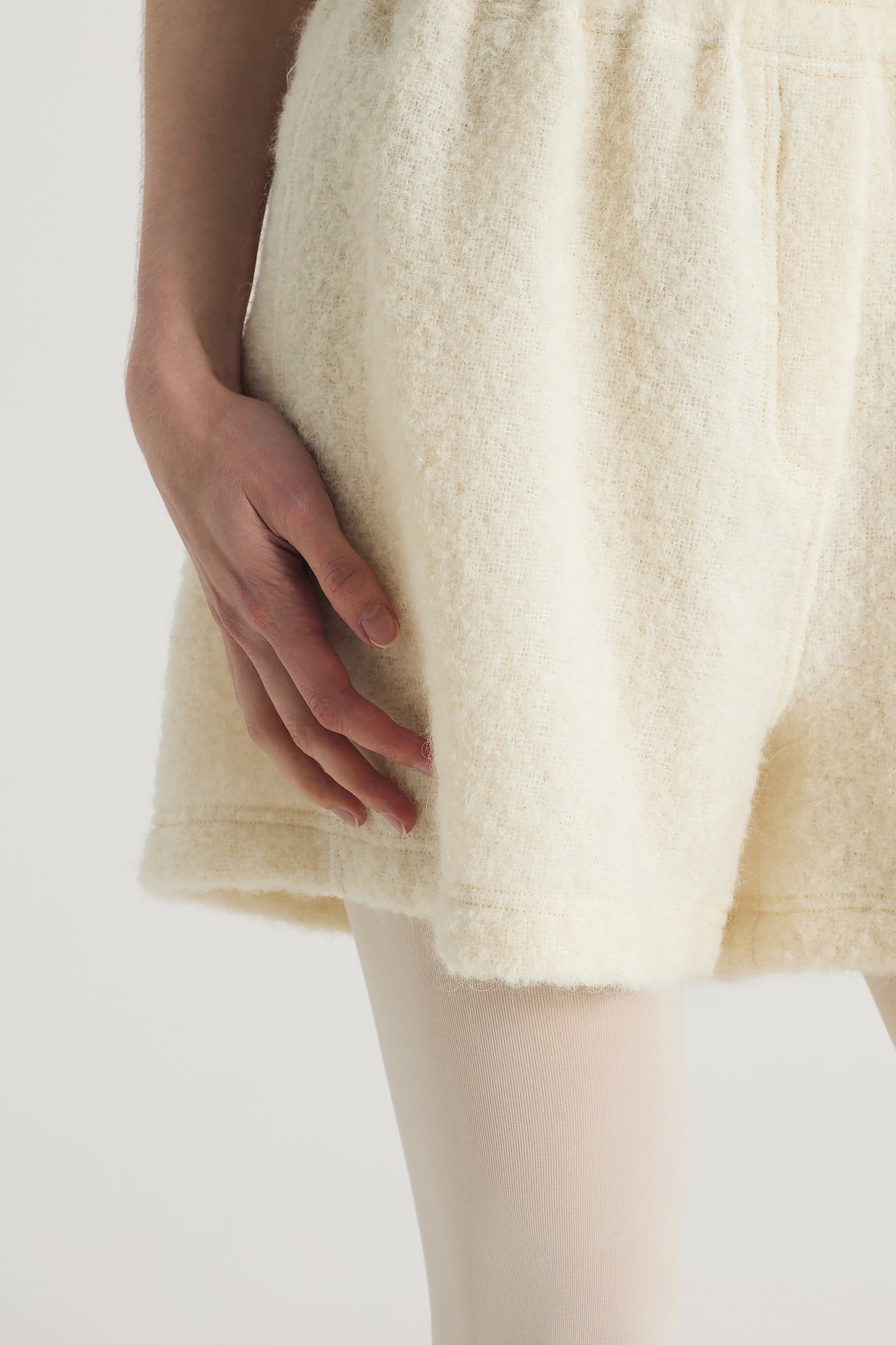 Wool Shorts With Elastic Waistband