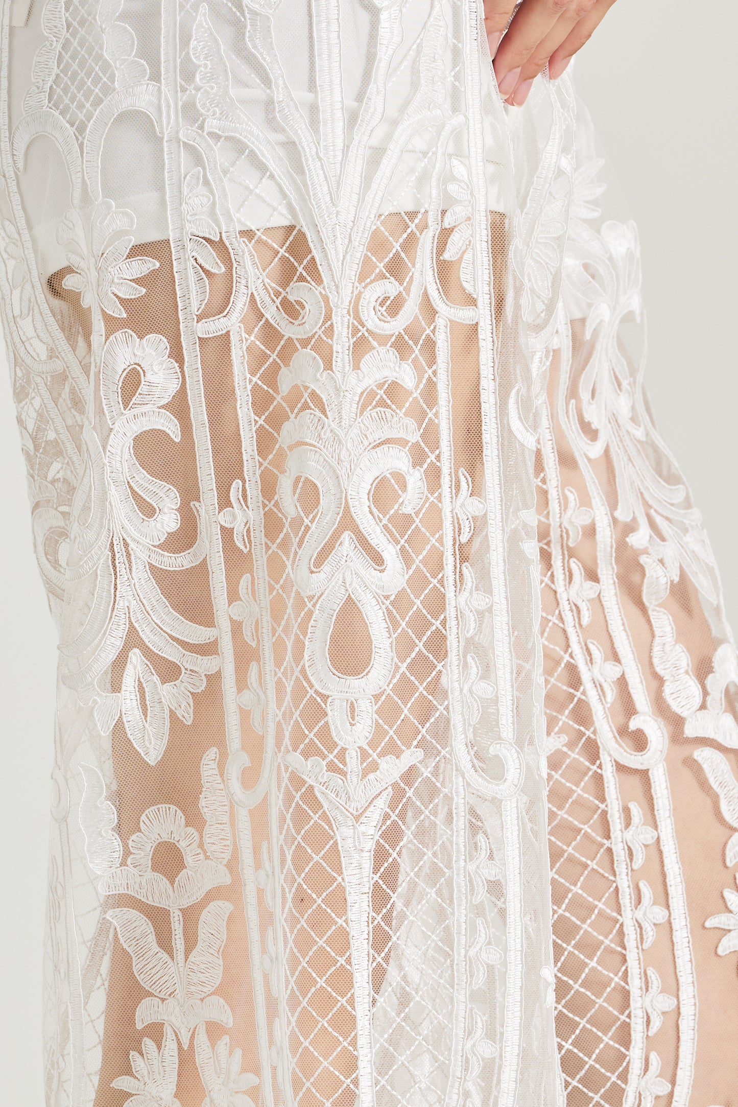 Lace Pants With Silk Waistband