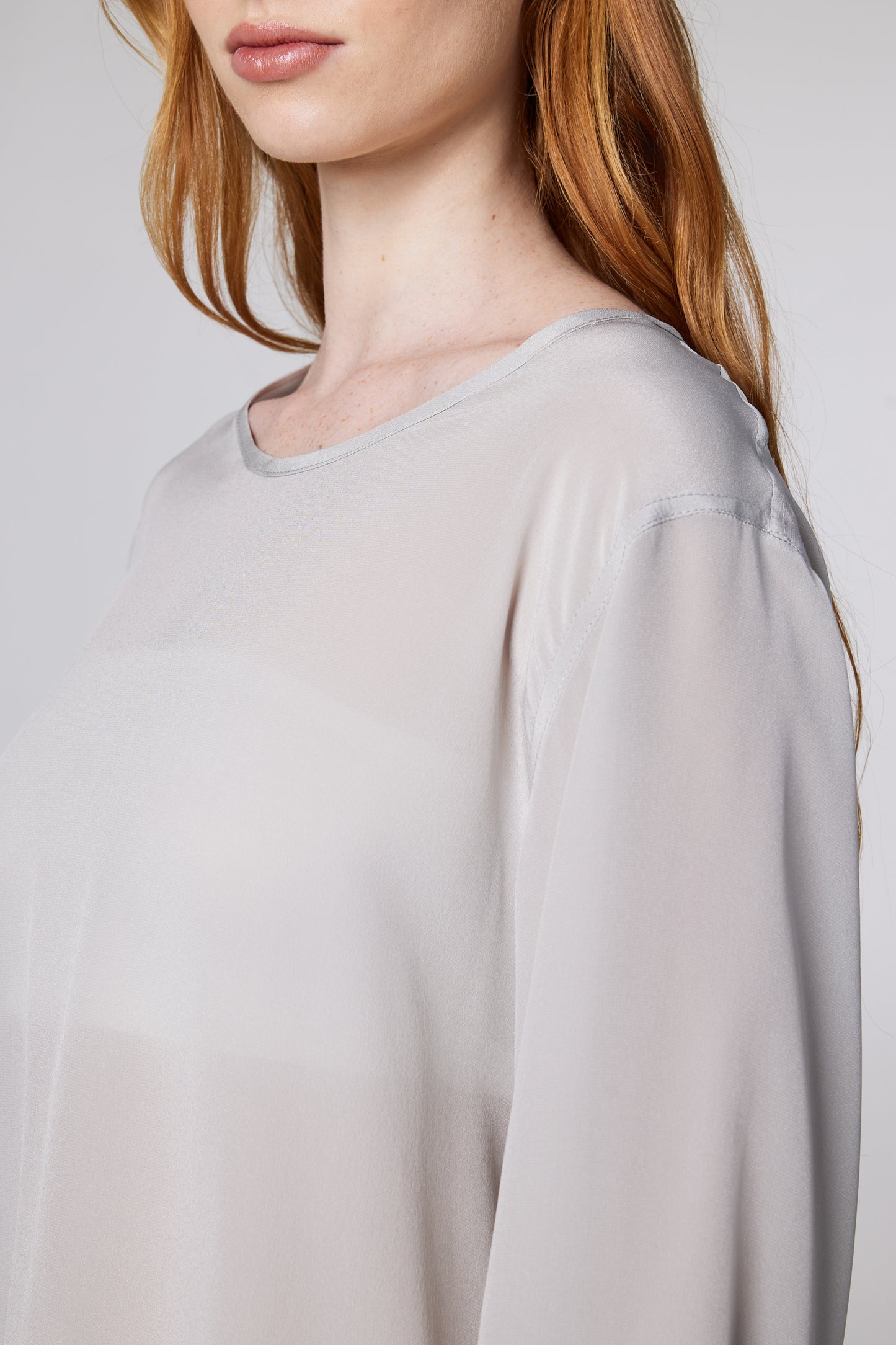 Silk Basic Shirt With Round Neck