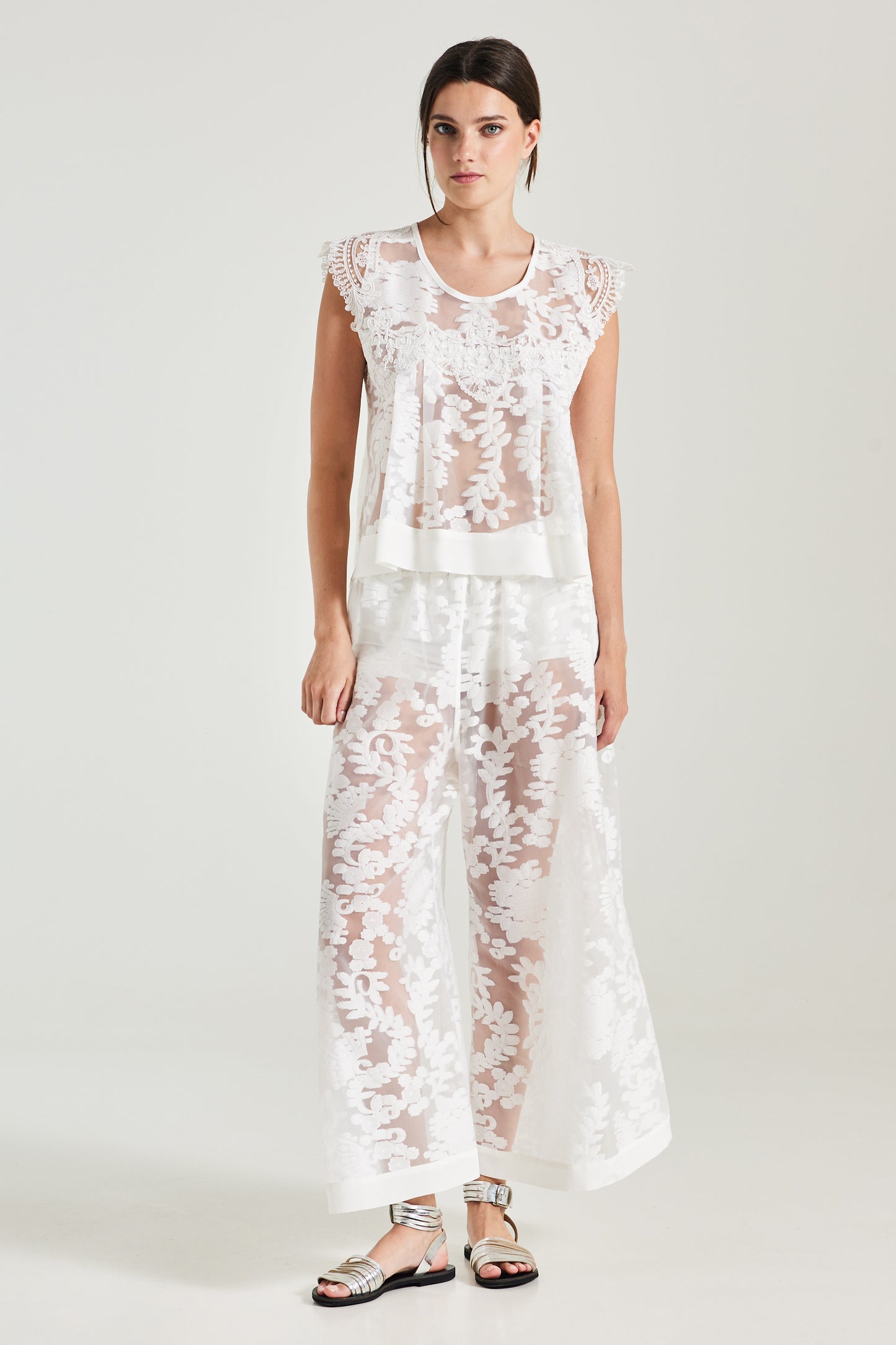 Flower Sleeveless Summer Blouse