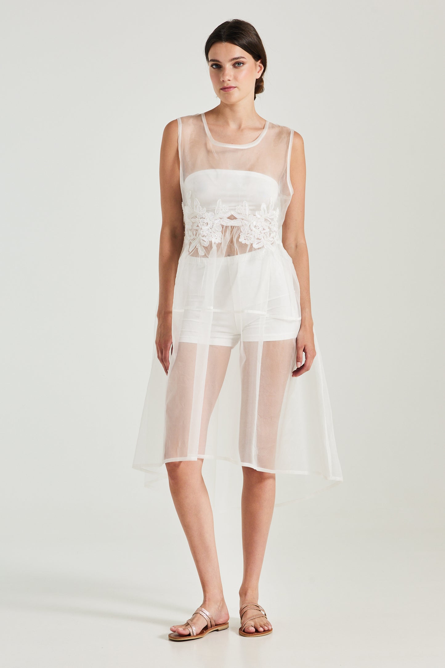 Silk See-through Dress With Open Back