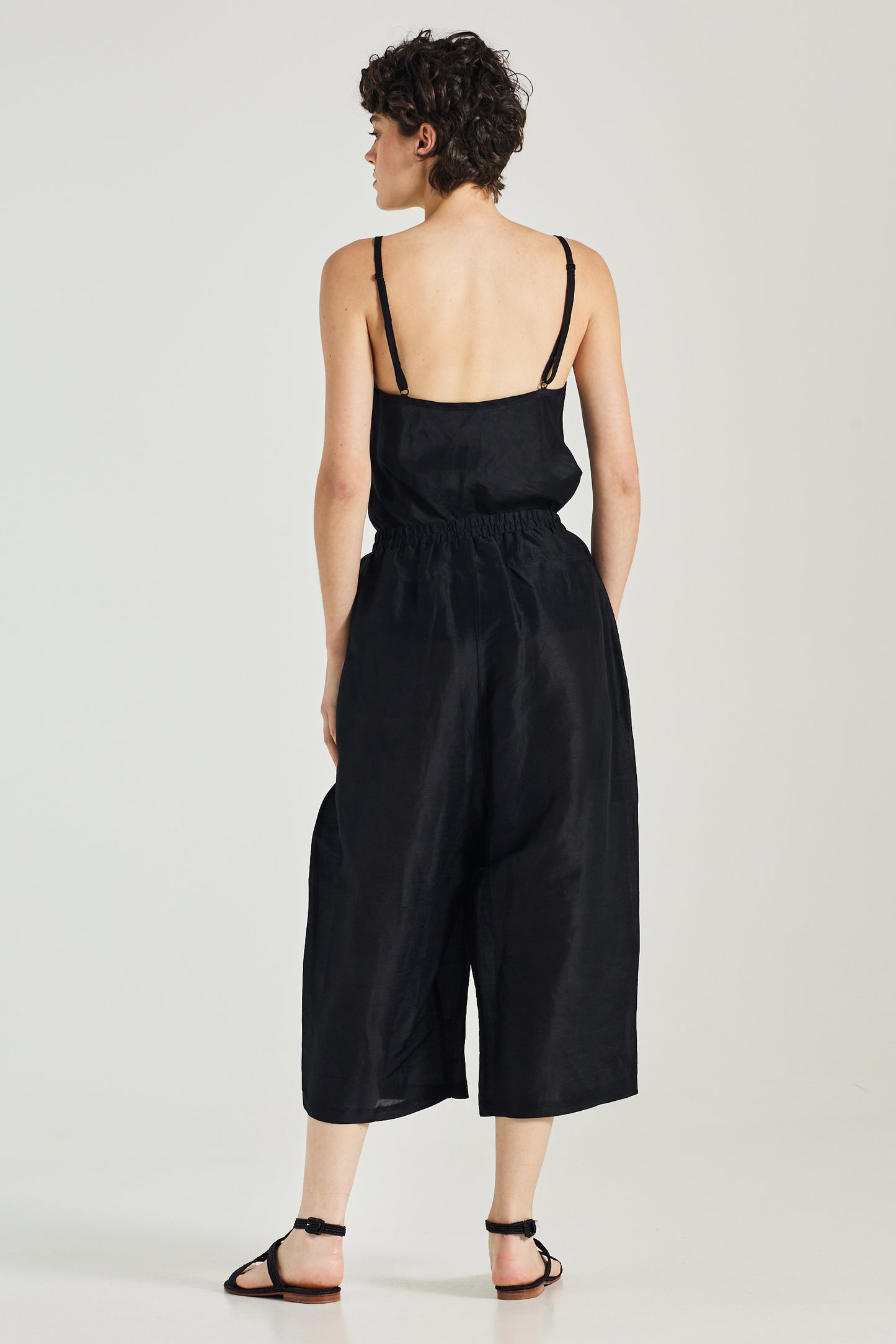 Linen And Silk Trousers With Elastic Waistband
