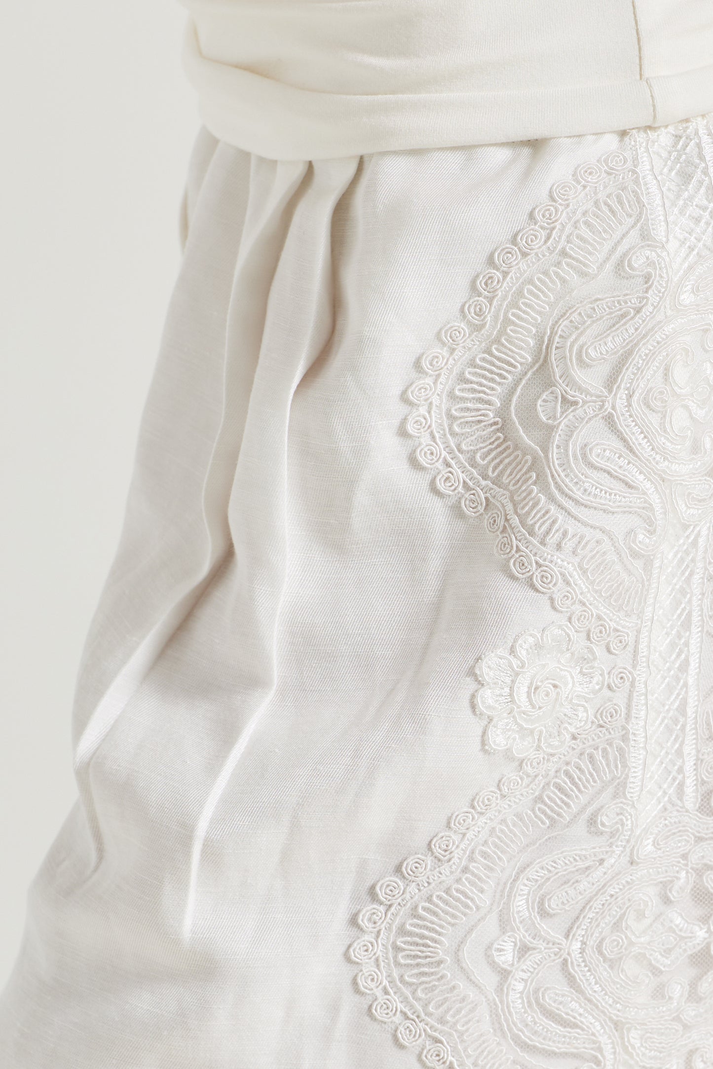 Linen Shorts With Side Lace And Elastic Waistband