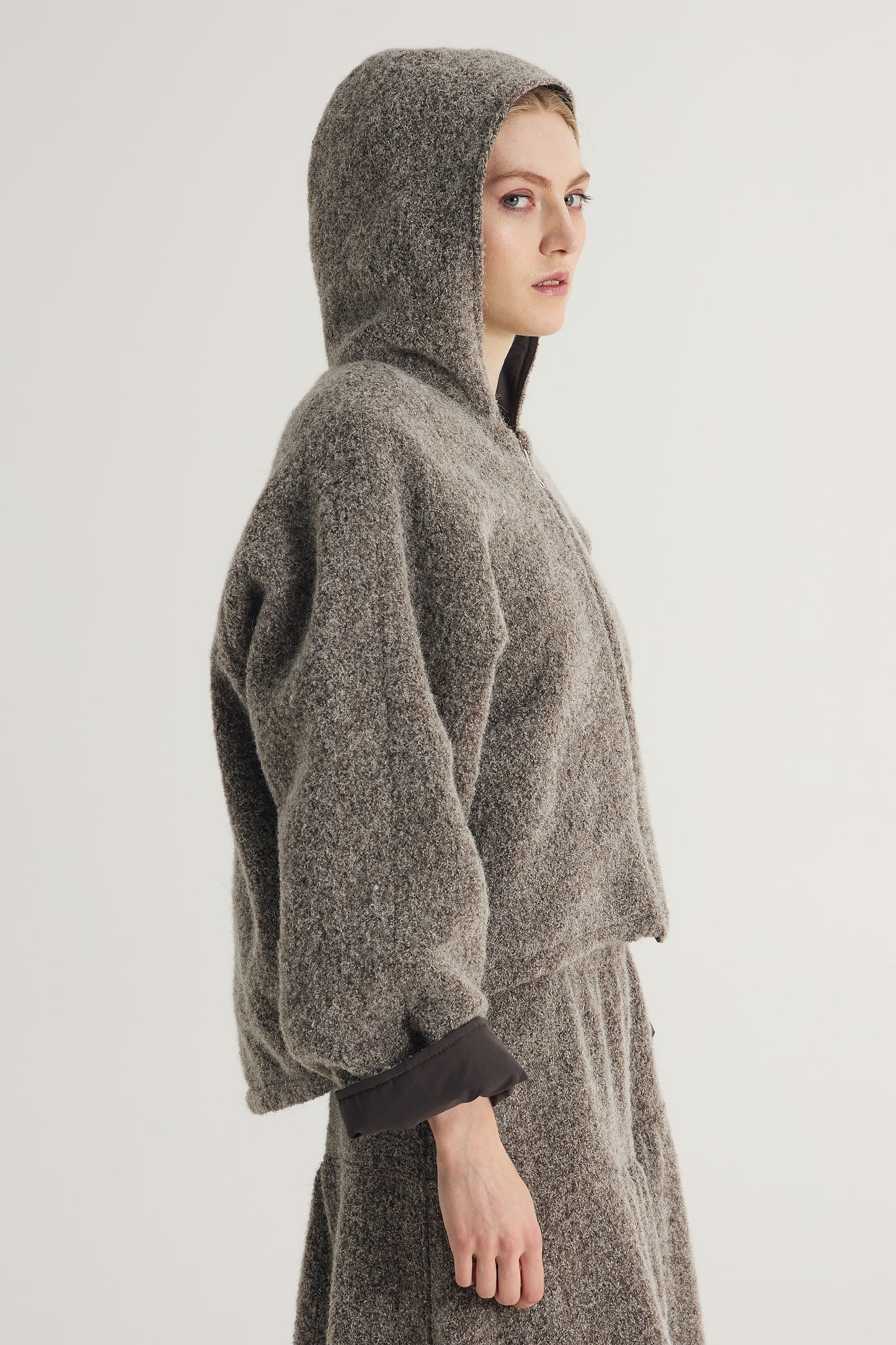 Reversible Jacket With Hood And Zip