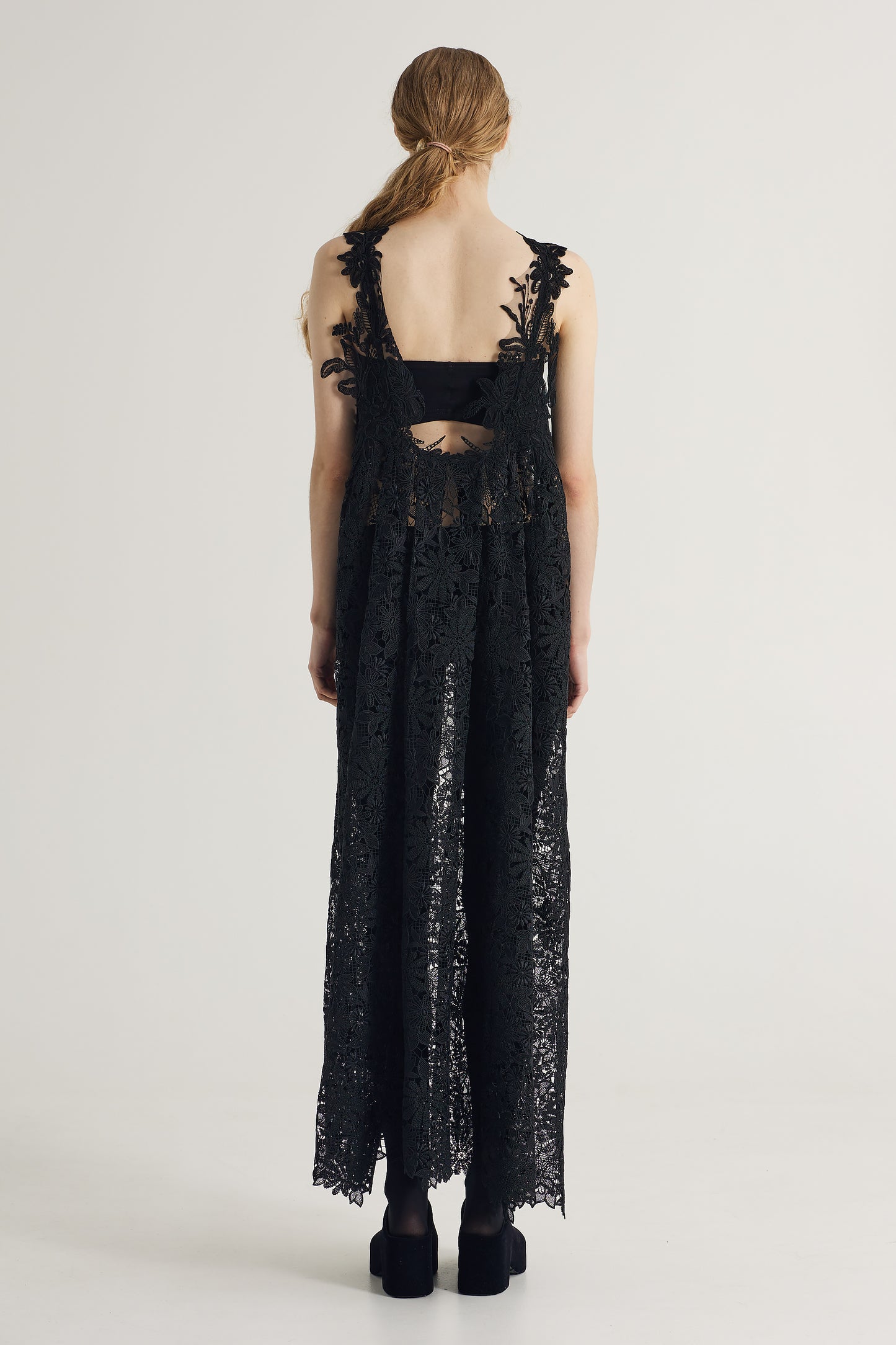 Long Lace Dress With Open Back