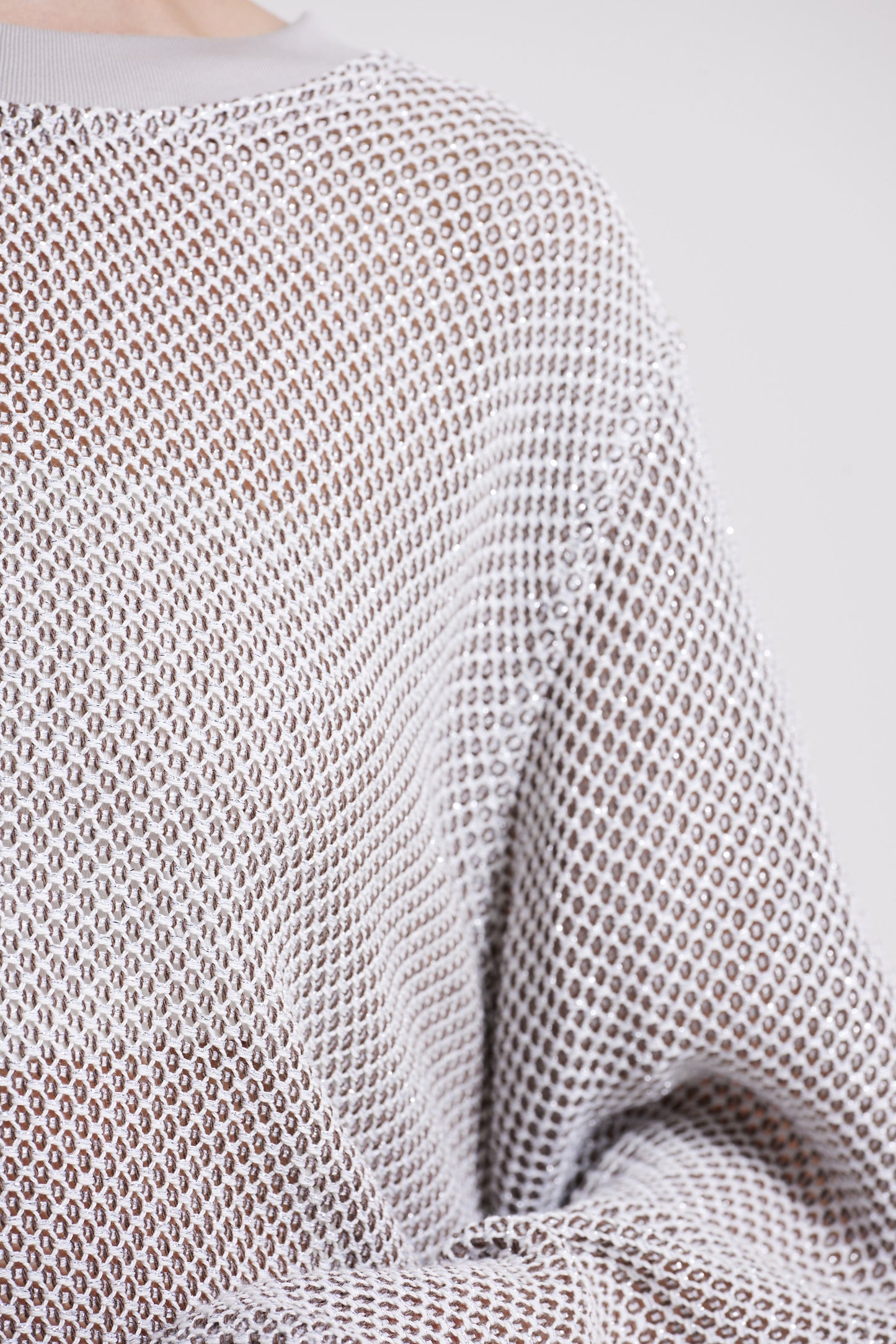 Light Knitwear Sweater With Metallic Details