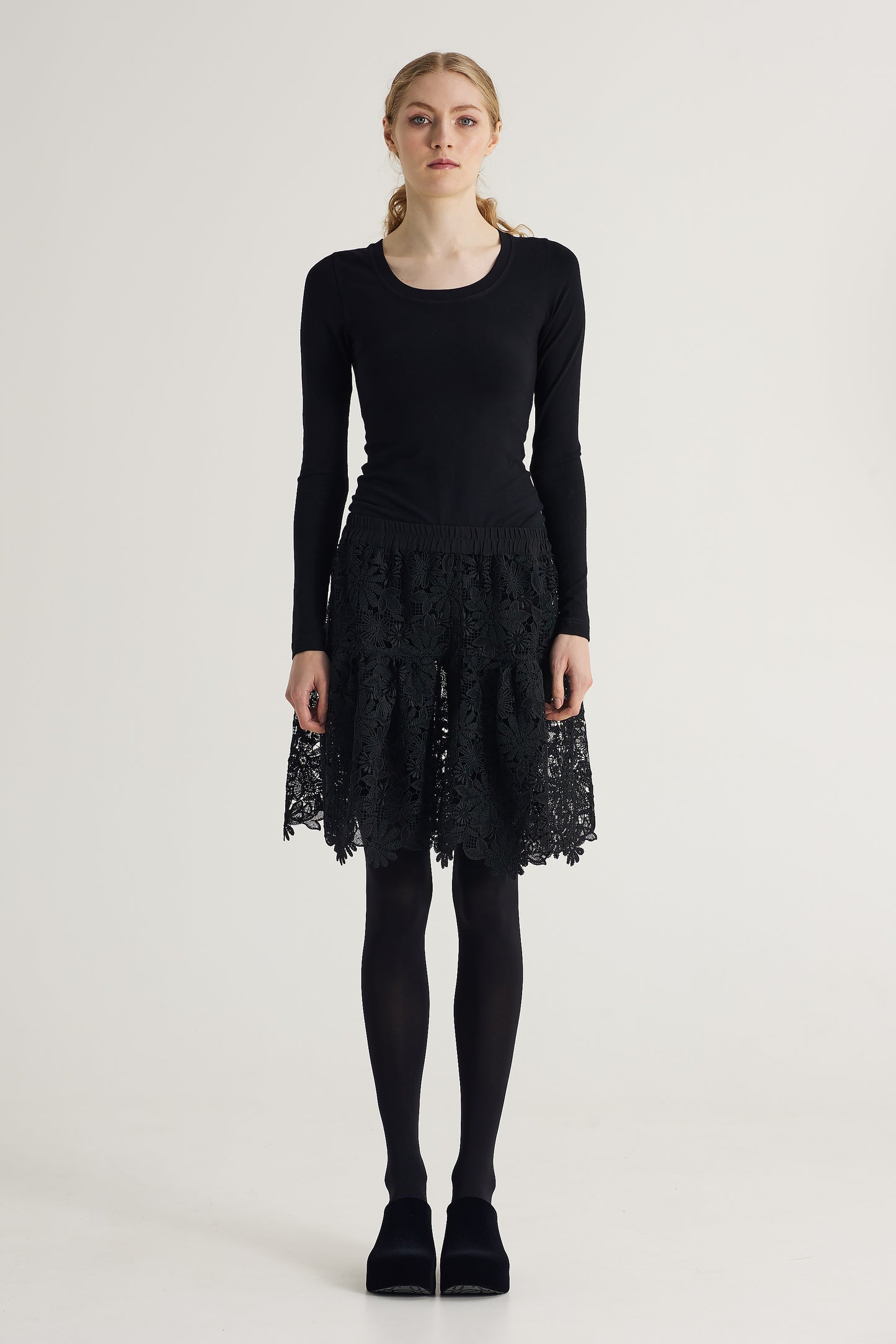 Lace Skirt With Silk Elastic Waistband