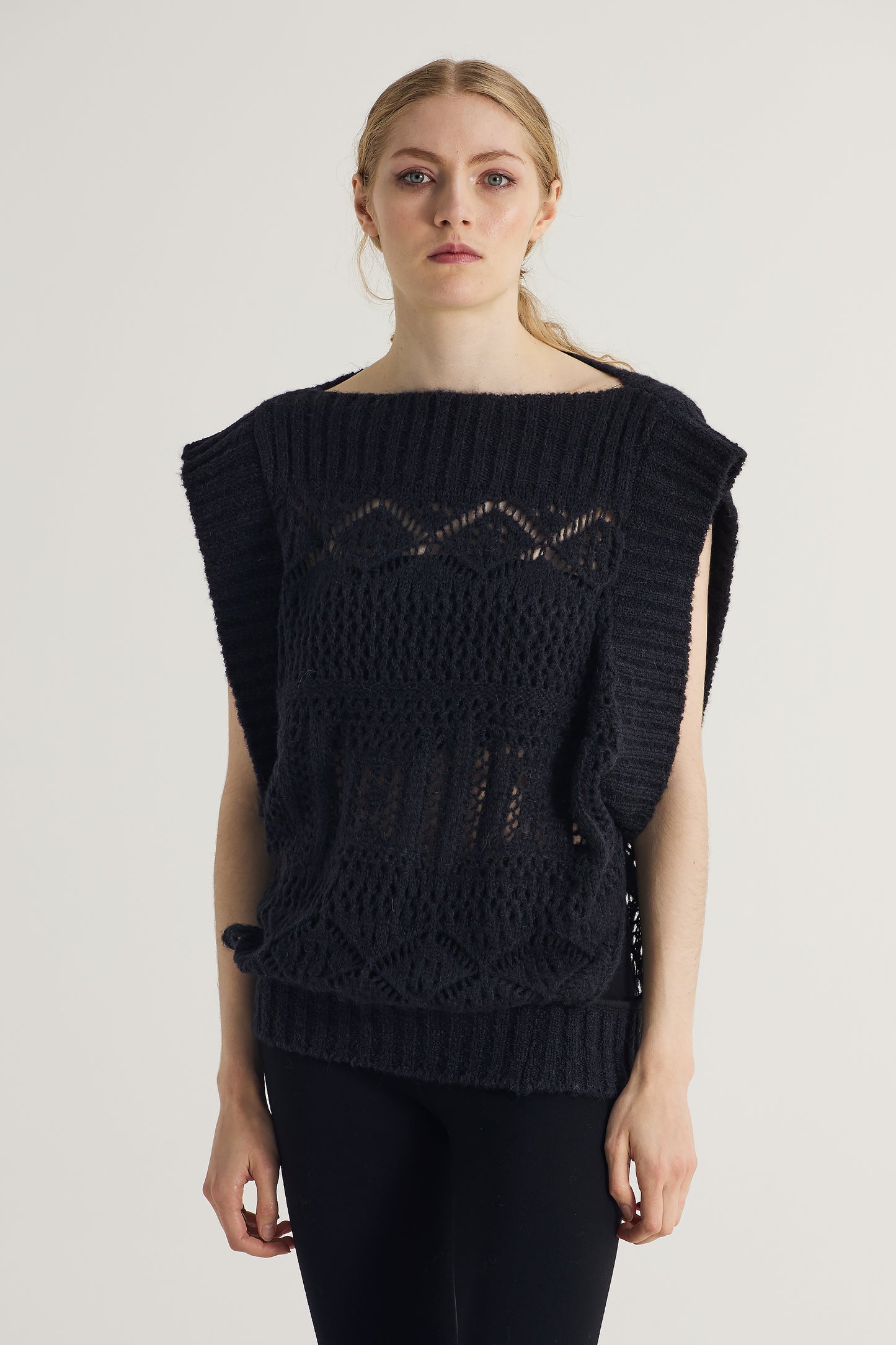 Wool Knitwear Vest With Side Openings