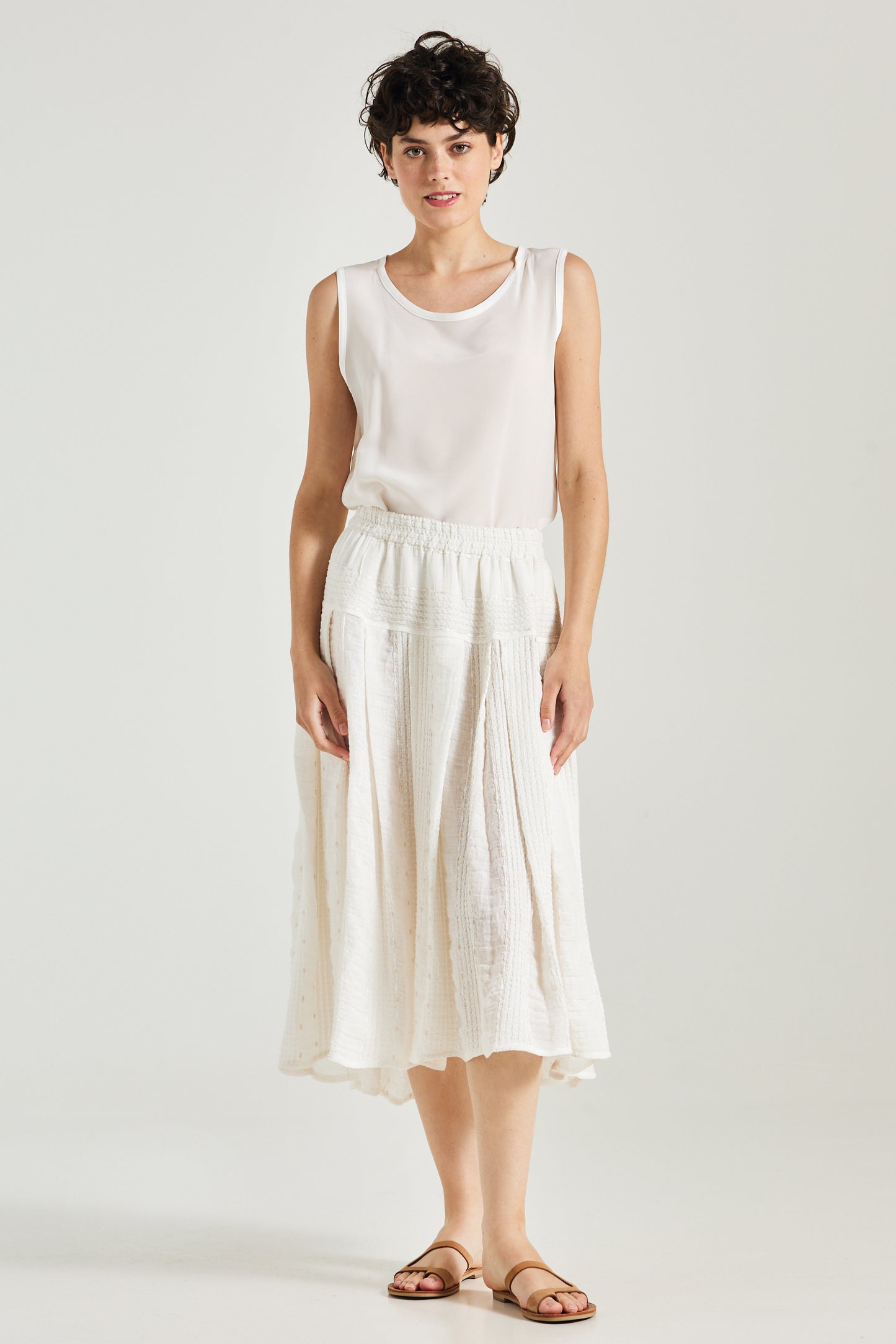 Linen Skirt With Elastic Waistband