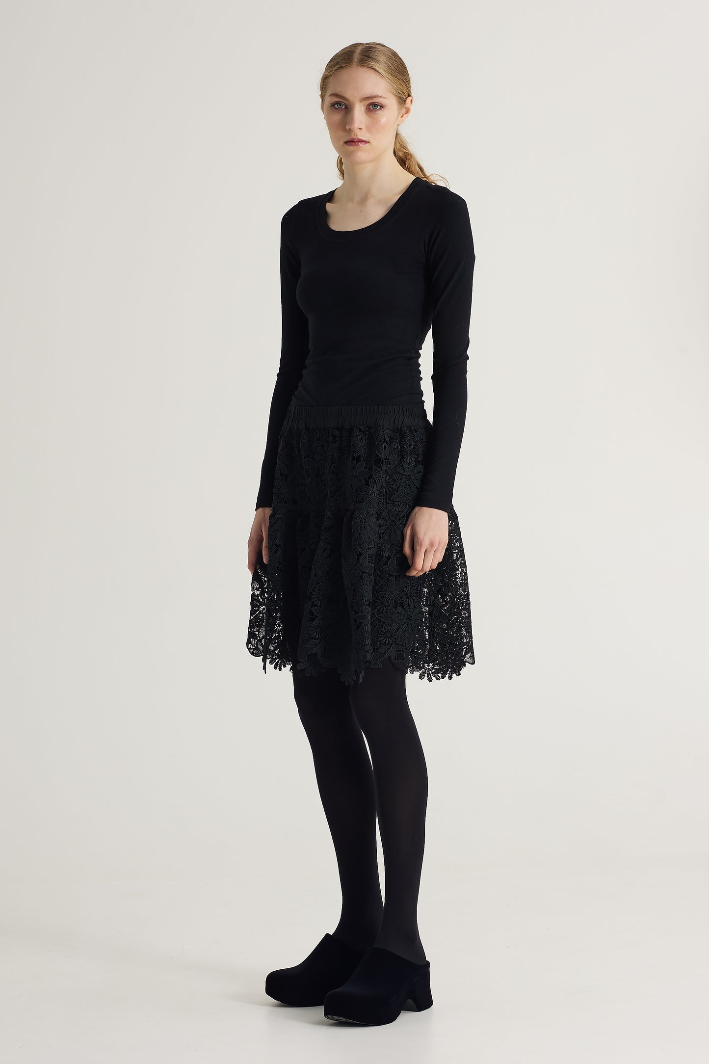 Lace Skirt With Silk Elastic Waistband