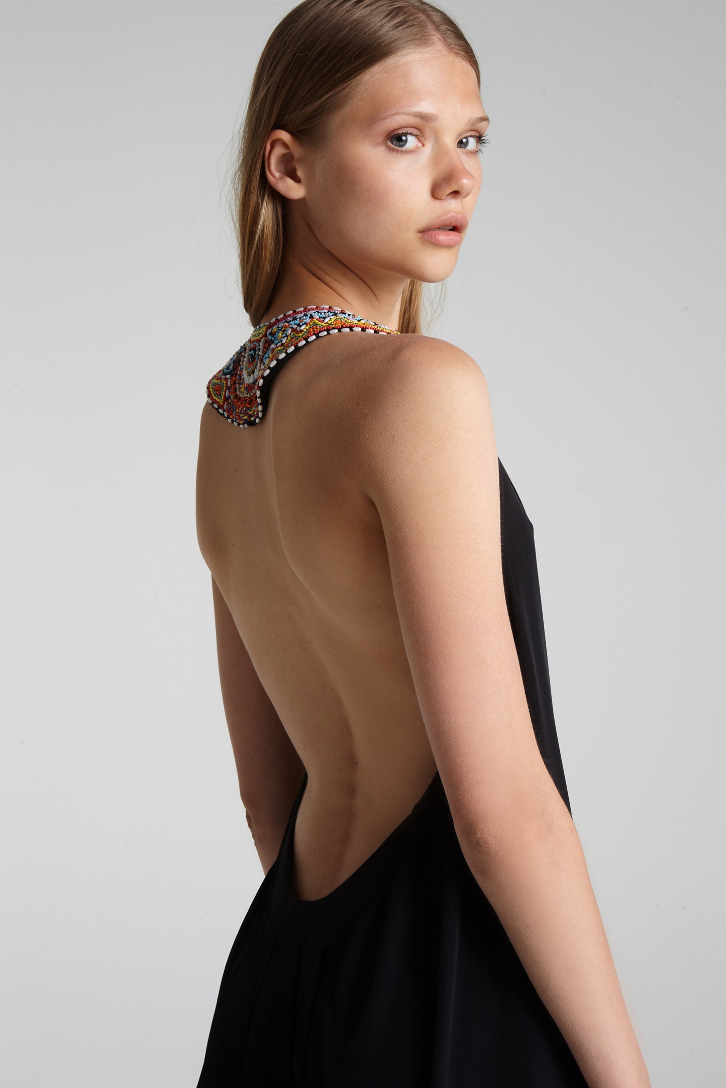 Open back long dress