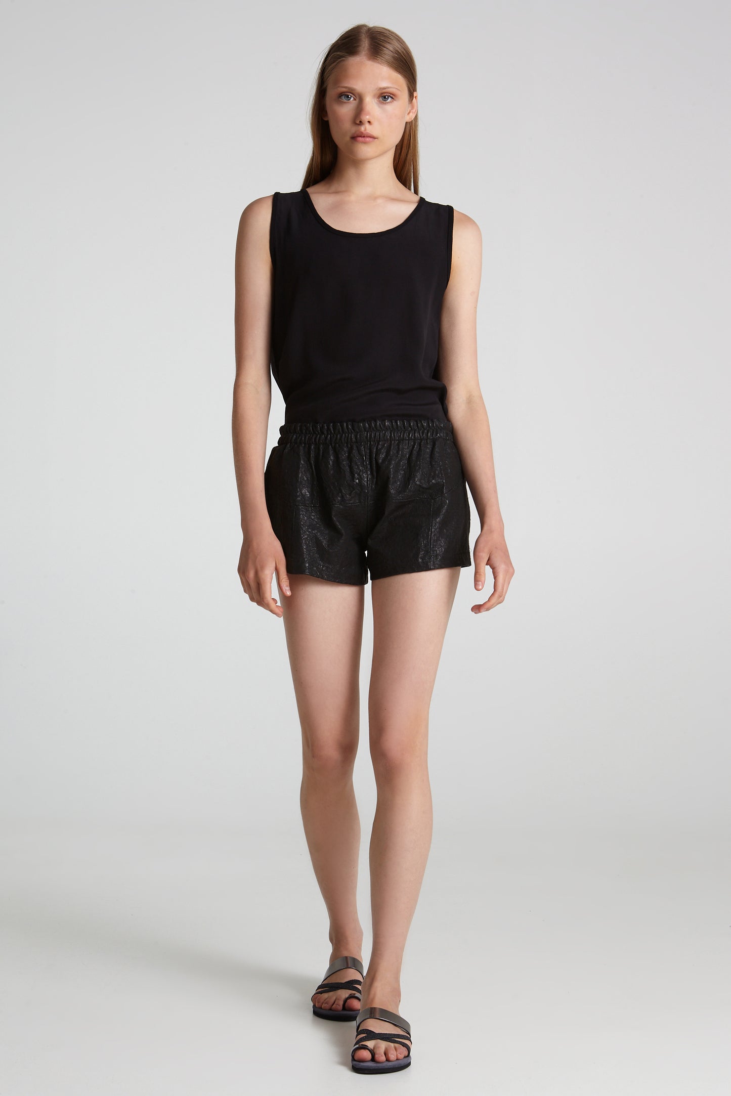 Leather shorts