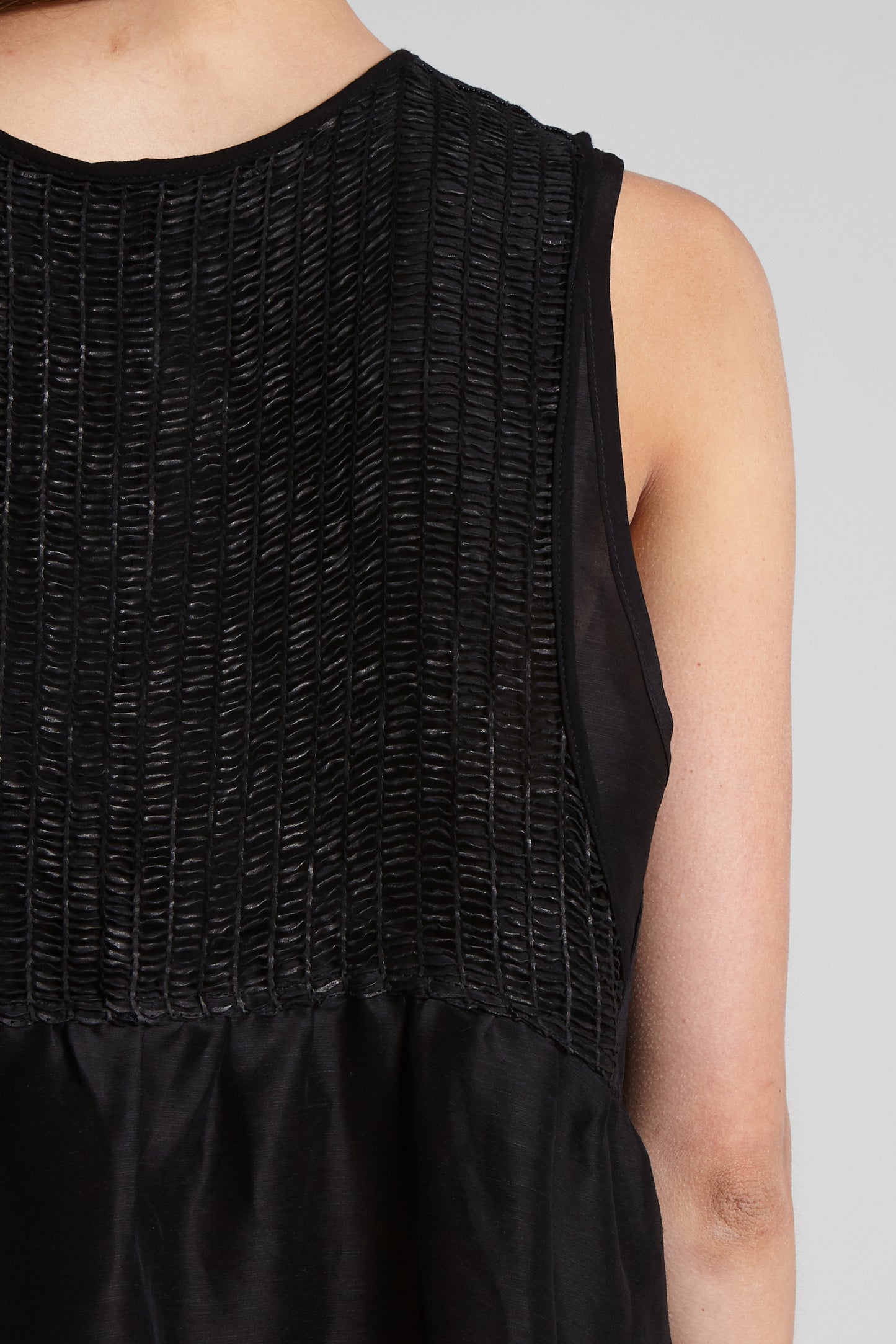 Midi linen and silk dress