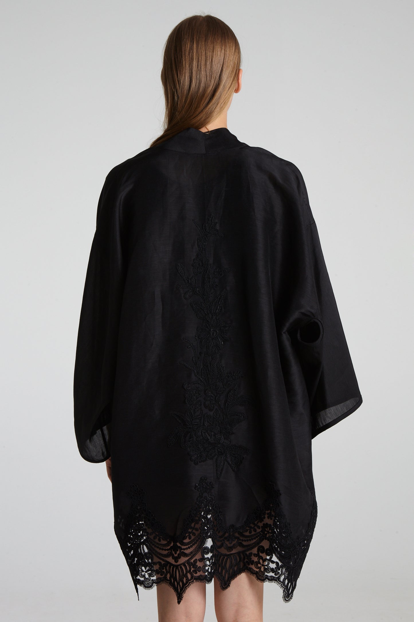 Lace short kimono